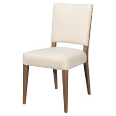 Parsons Dining Chairs in Beige with Medium Brown Legs, Sets of 2