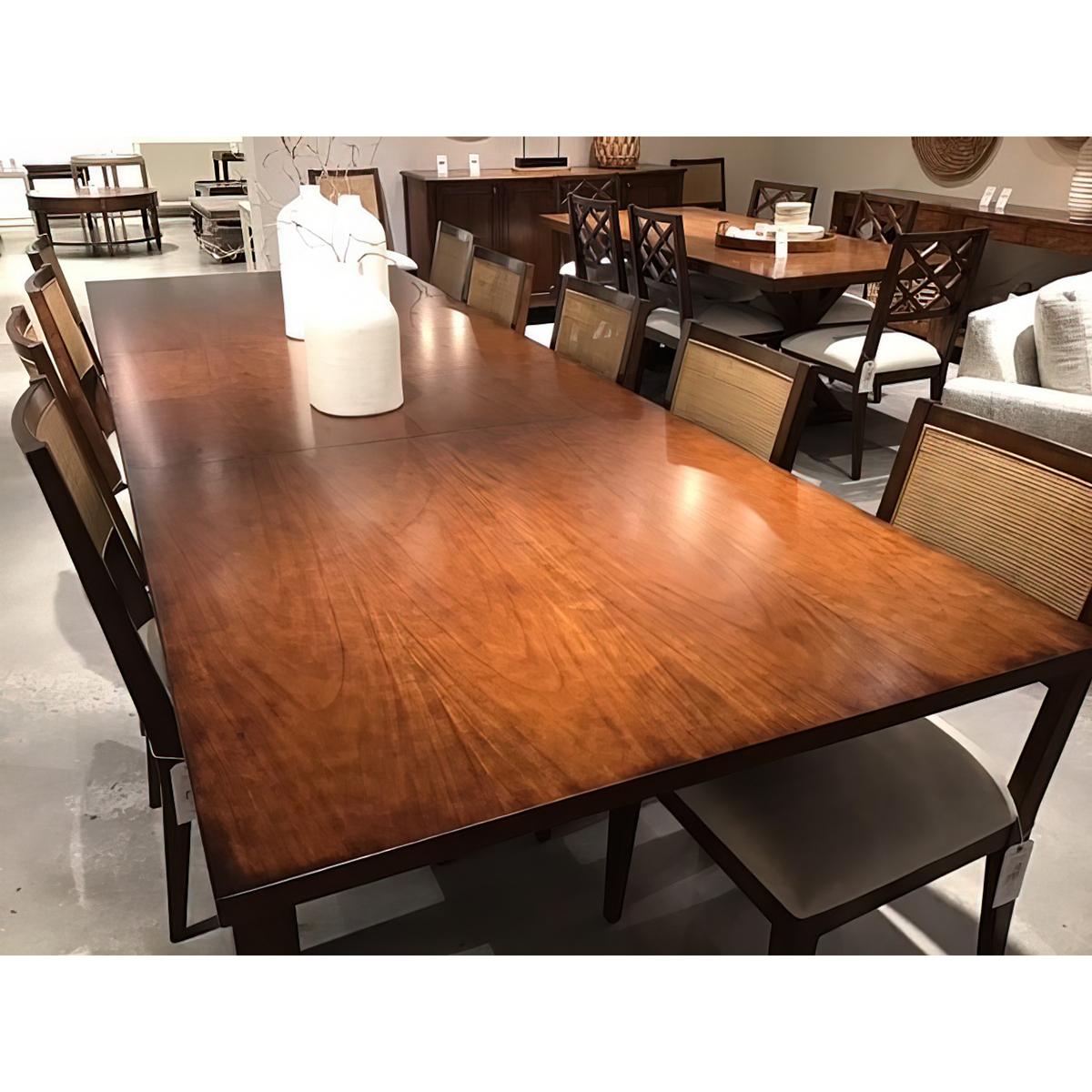 Contemporary Parsons Dining Table - Mahogany Finish For Sale