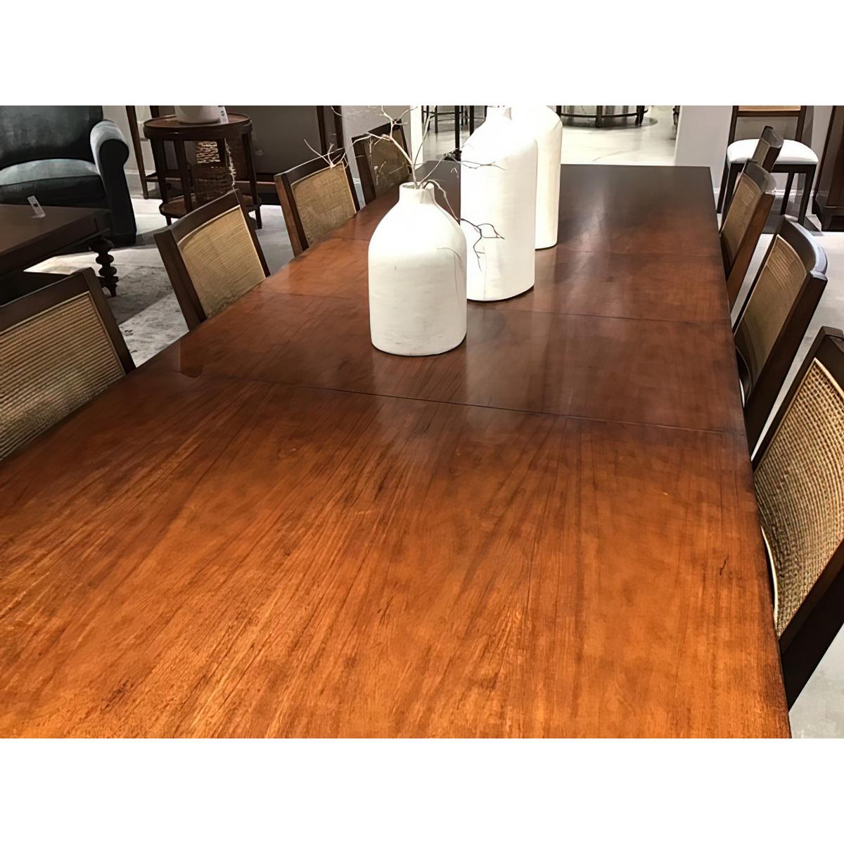 Wood Parsons Dining Table - Mahogany Finish For Sale