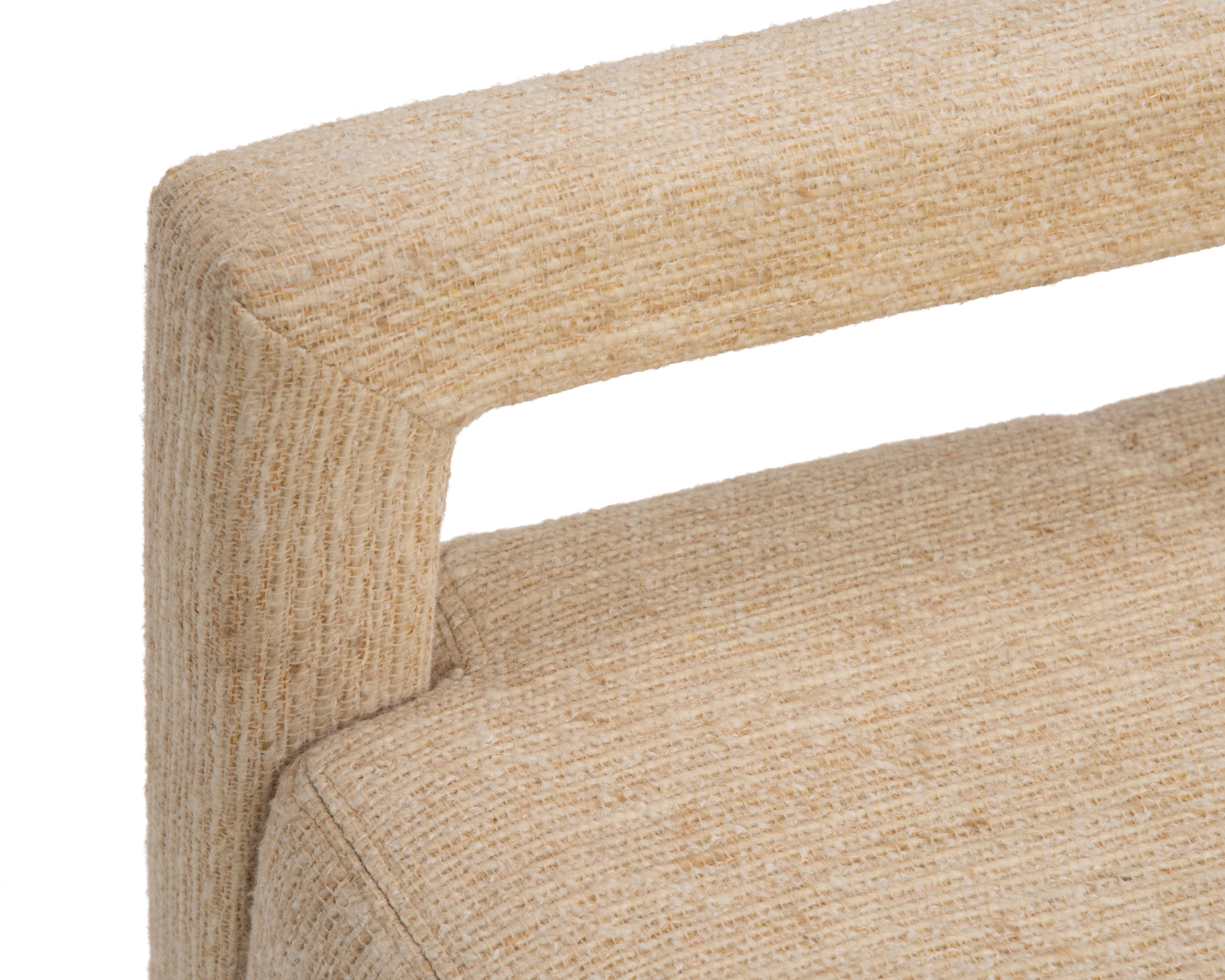 Parsons Lounge Chair Original Oatmeal Fabric Unmarked After Milo Baughman Thayer 3