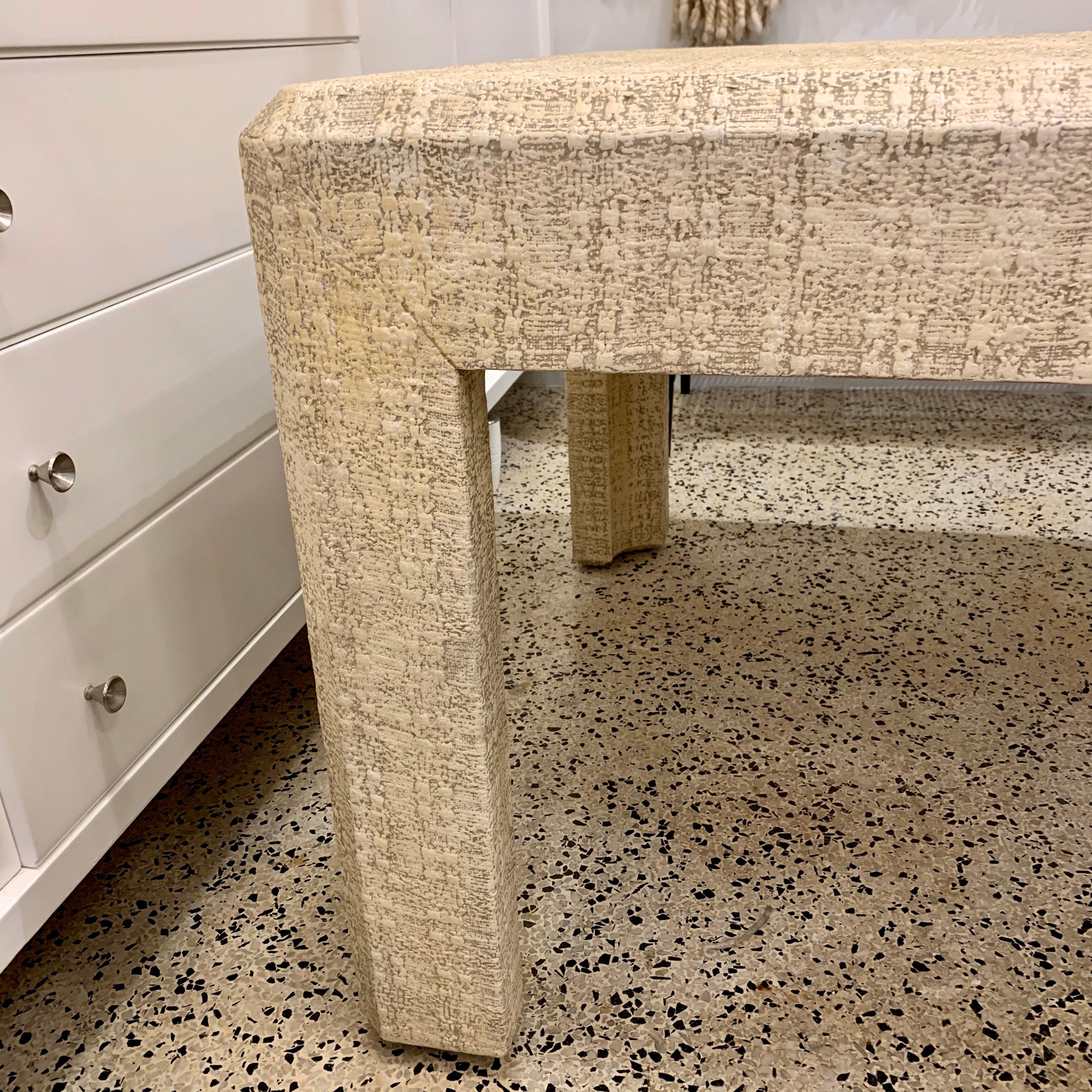 grasscloth side table