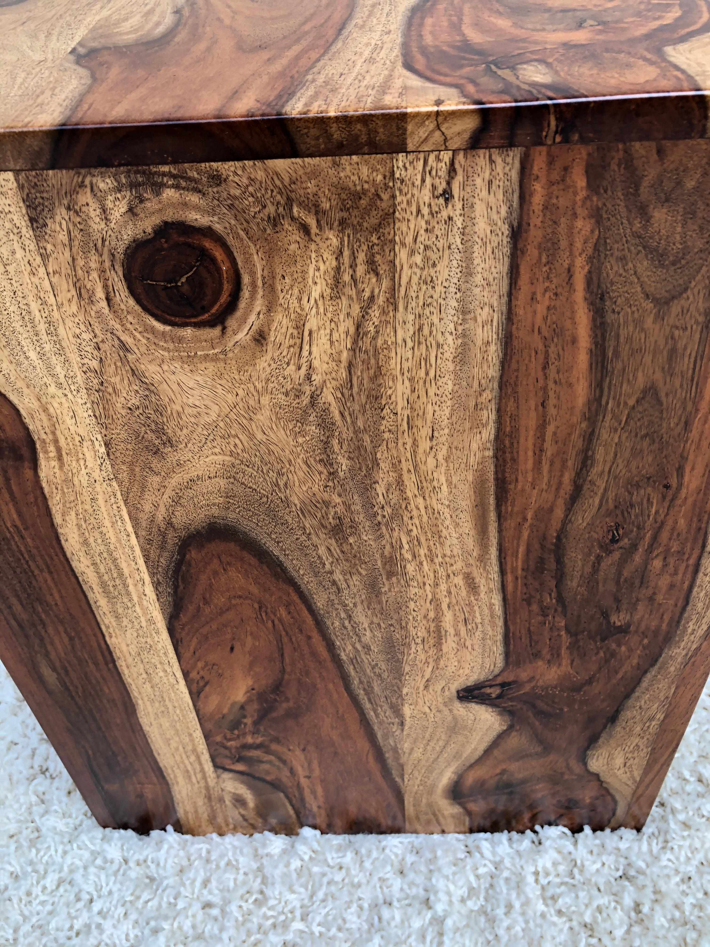 Exotische gestreifte Stapel-/Nesting-Tische aus Tigerholz von Parsons aus der Mitte des Jahrhunderts im Angebot 5