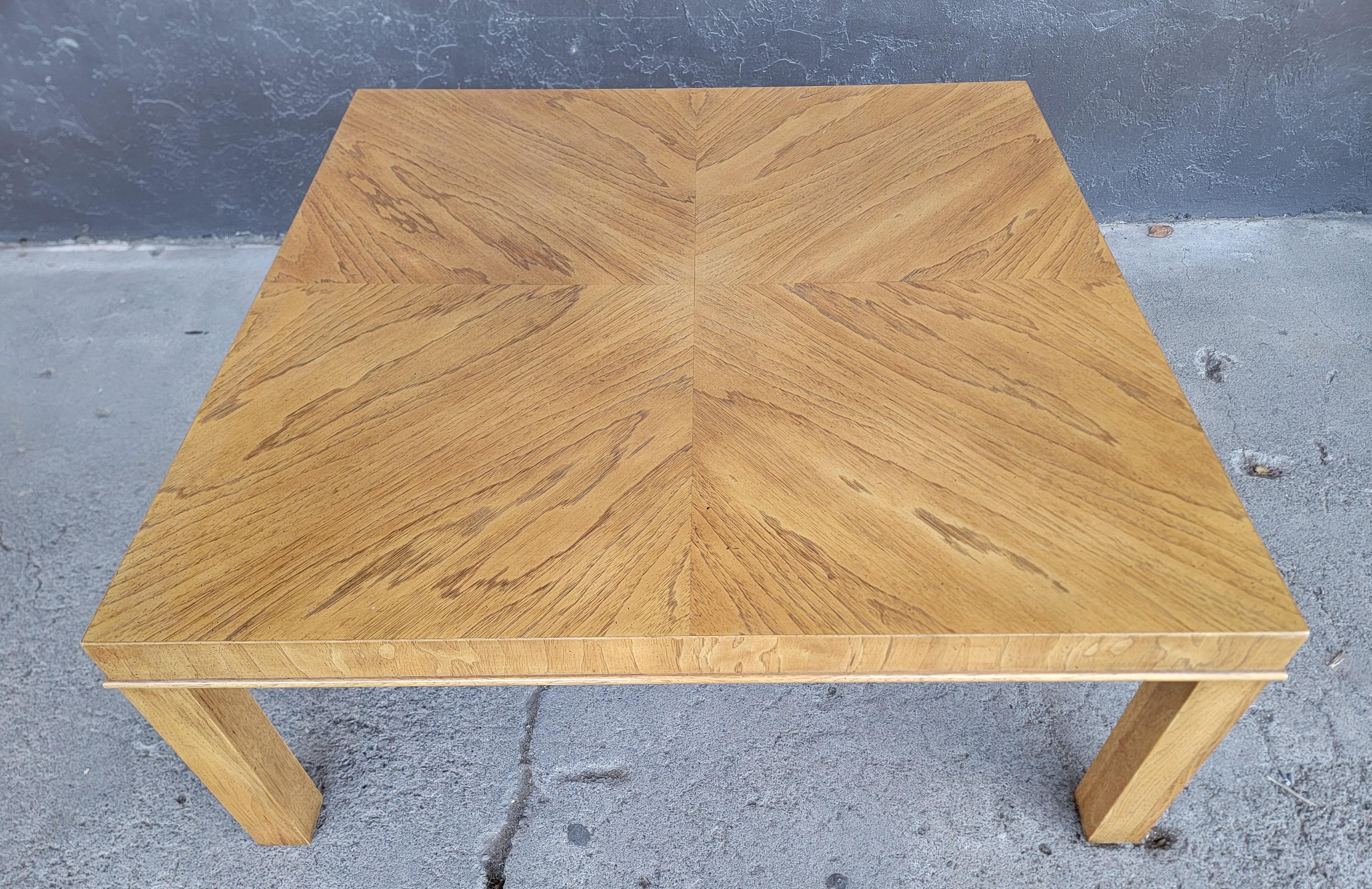 Mid-Century Modern Parsons Square Coffee Table Manner of Milo Baughman For Sale