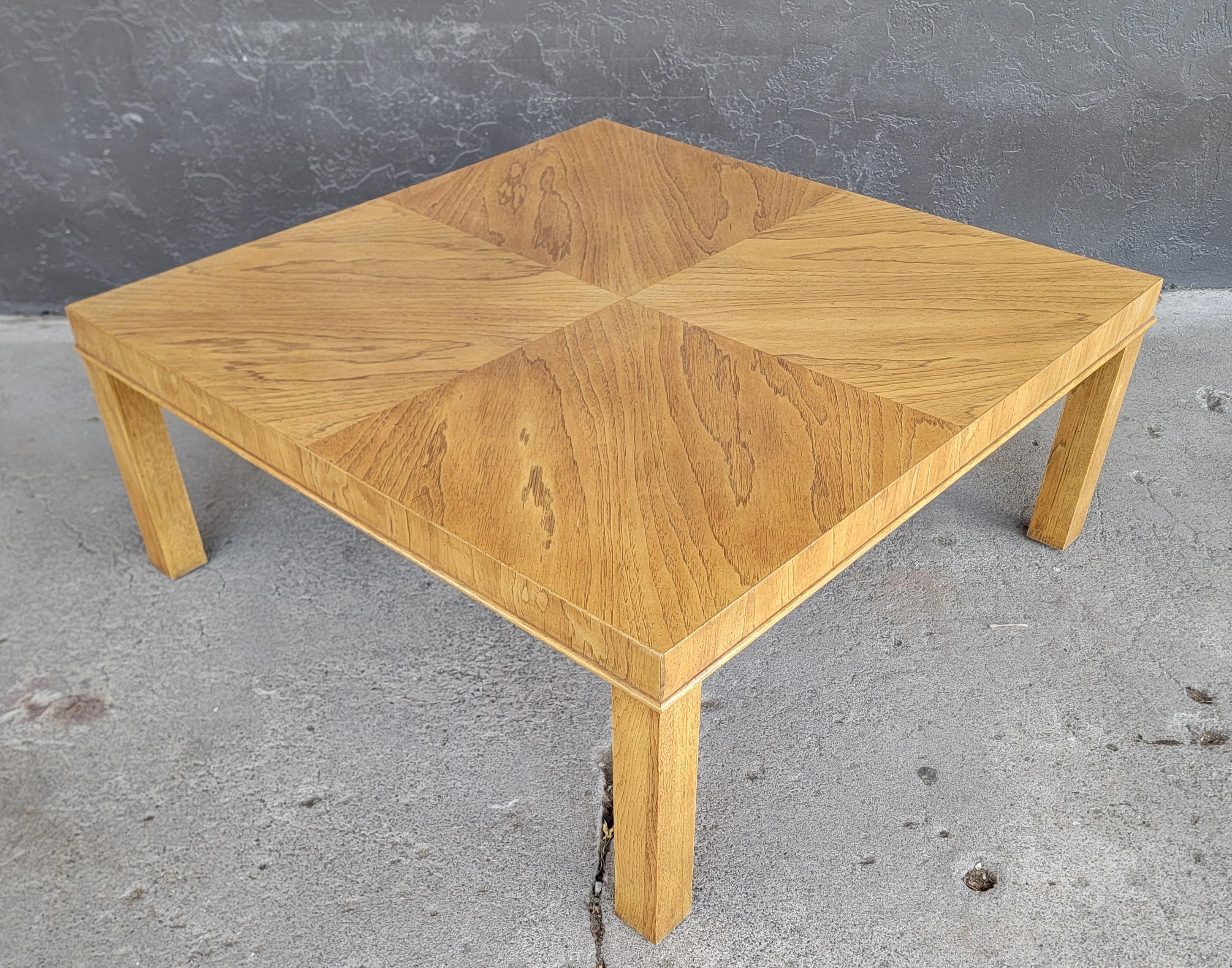 20th Century Parsons Square Coffee Table Manner of Milo Baughman For Sale