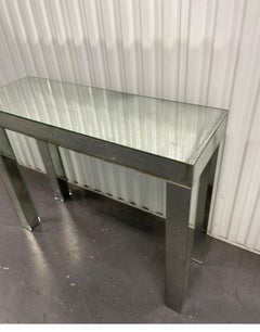 Parsons Style Antiqued Mirrored Console
