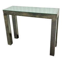 Parsons Style Antiqued Mirrored Console