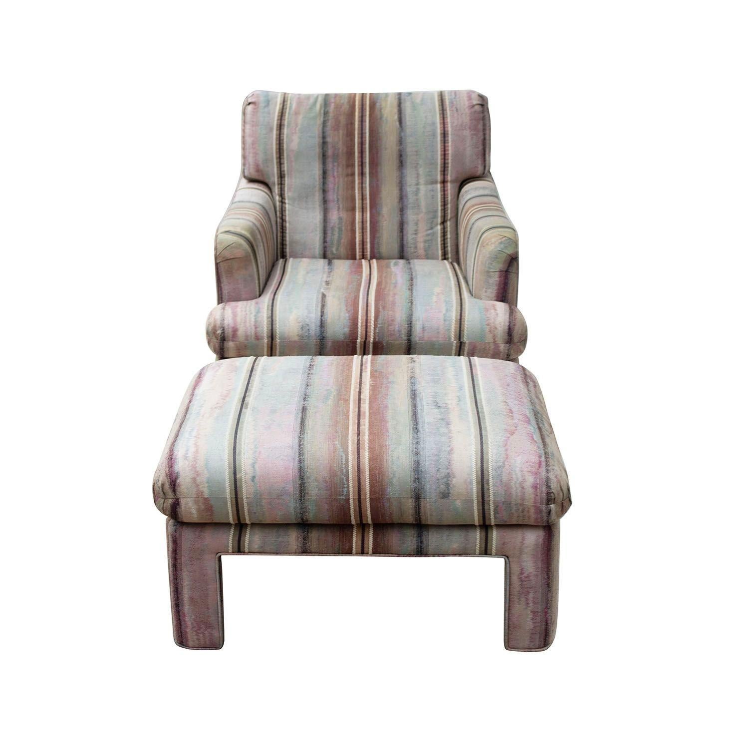 Poltrona in stile Parsons con ottomana in vendita 2