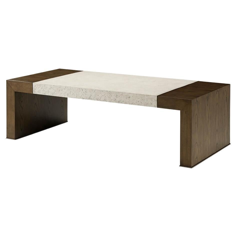 Parsons Style Coffee Table - Dark For Sale