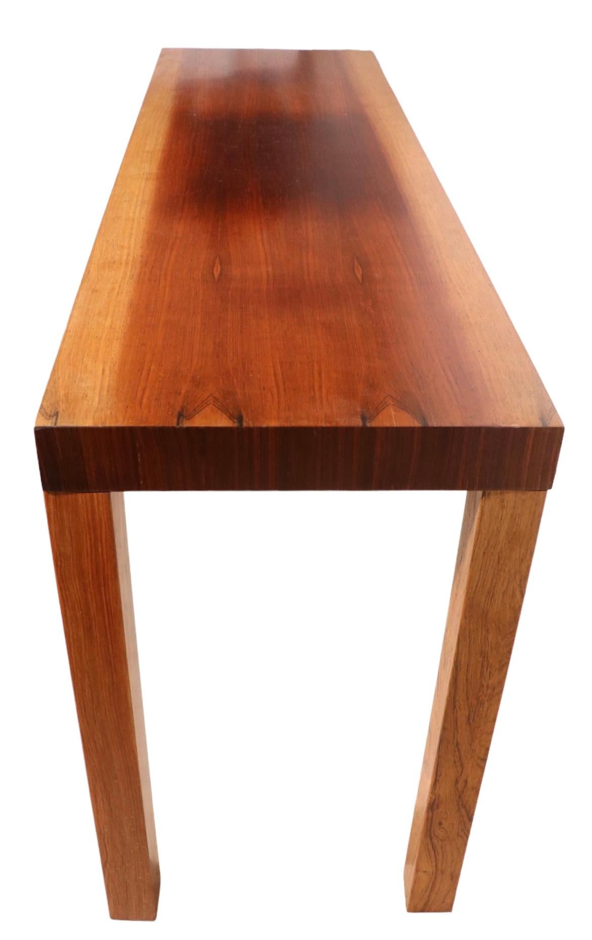 Parsons Style Danish Modern Console Table in Rosewood 7