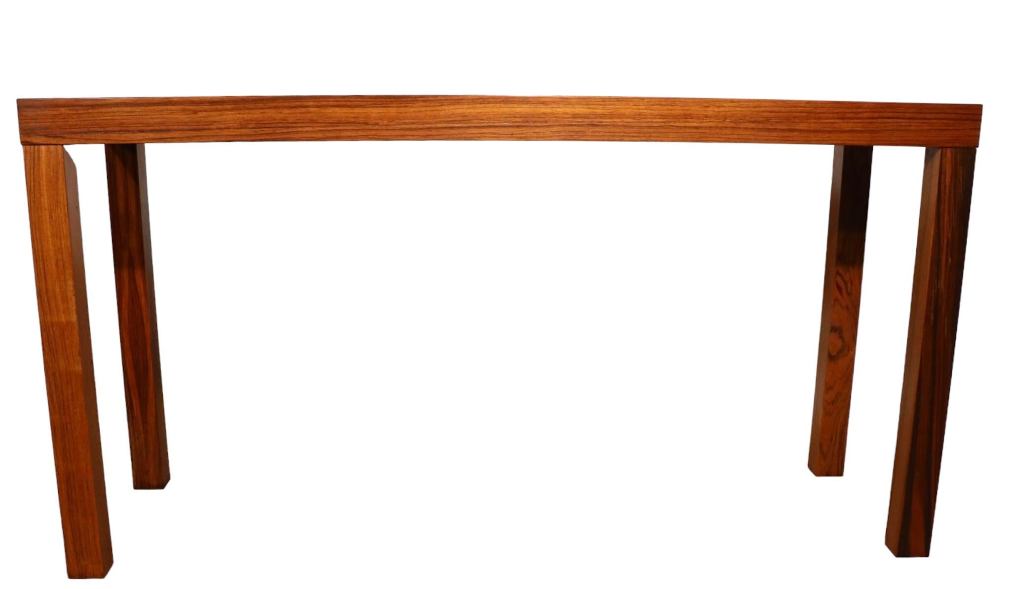 Parsons Style Danish Modern Console Table in Rosewood 1
