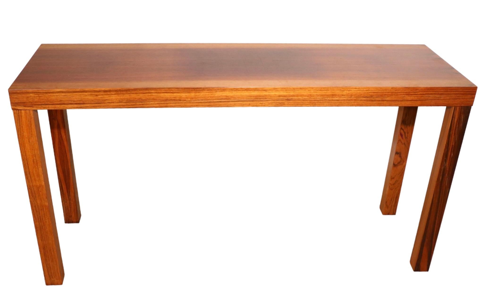 Parsons Style Danish Modern Console Table in Rosewood 2