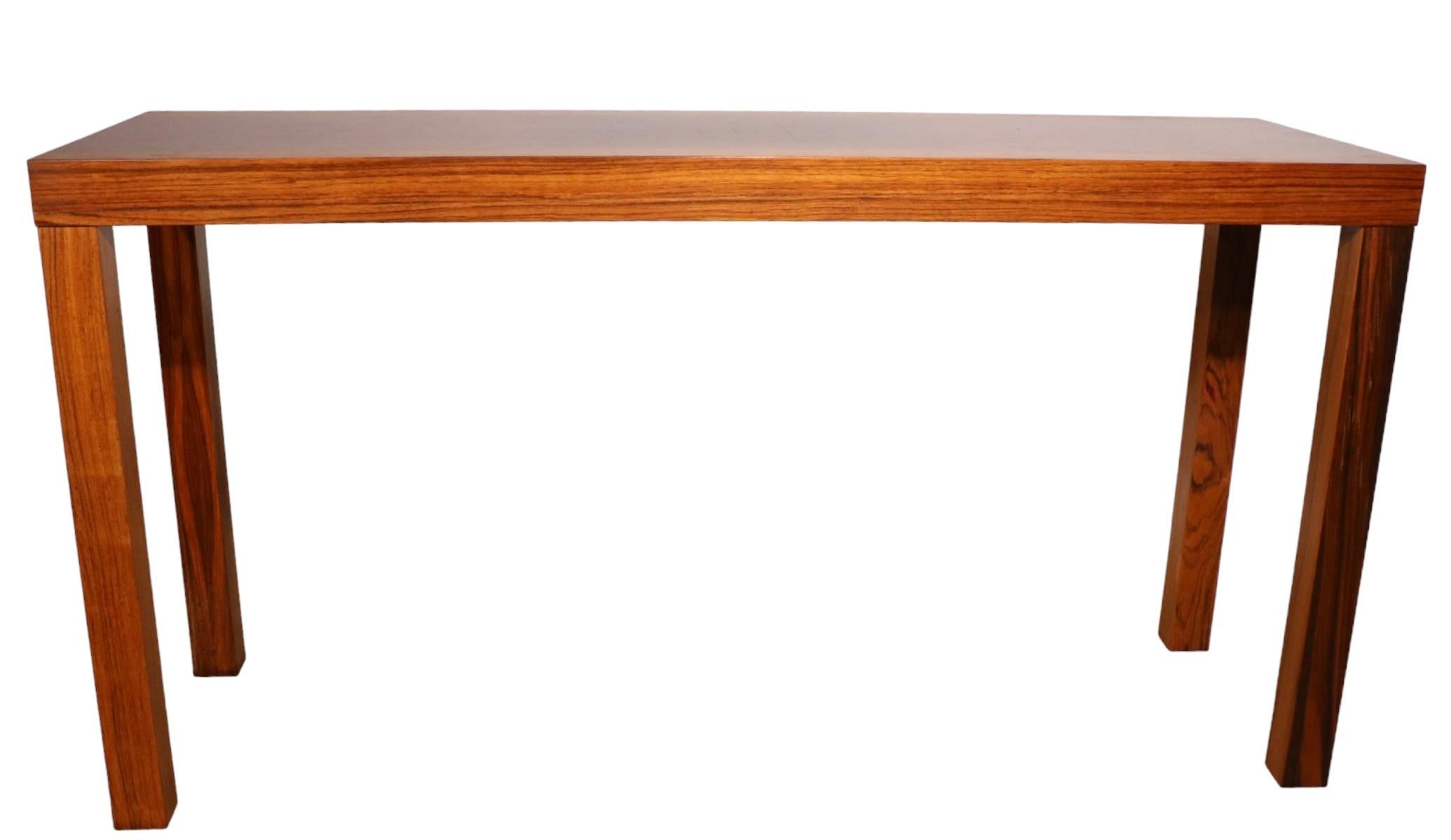 Parsons Style Danish Modern Console Table in Rosewood 3
