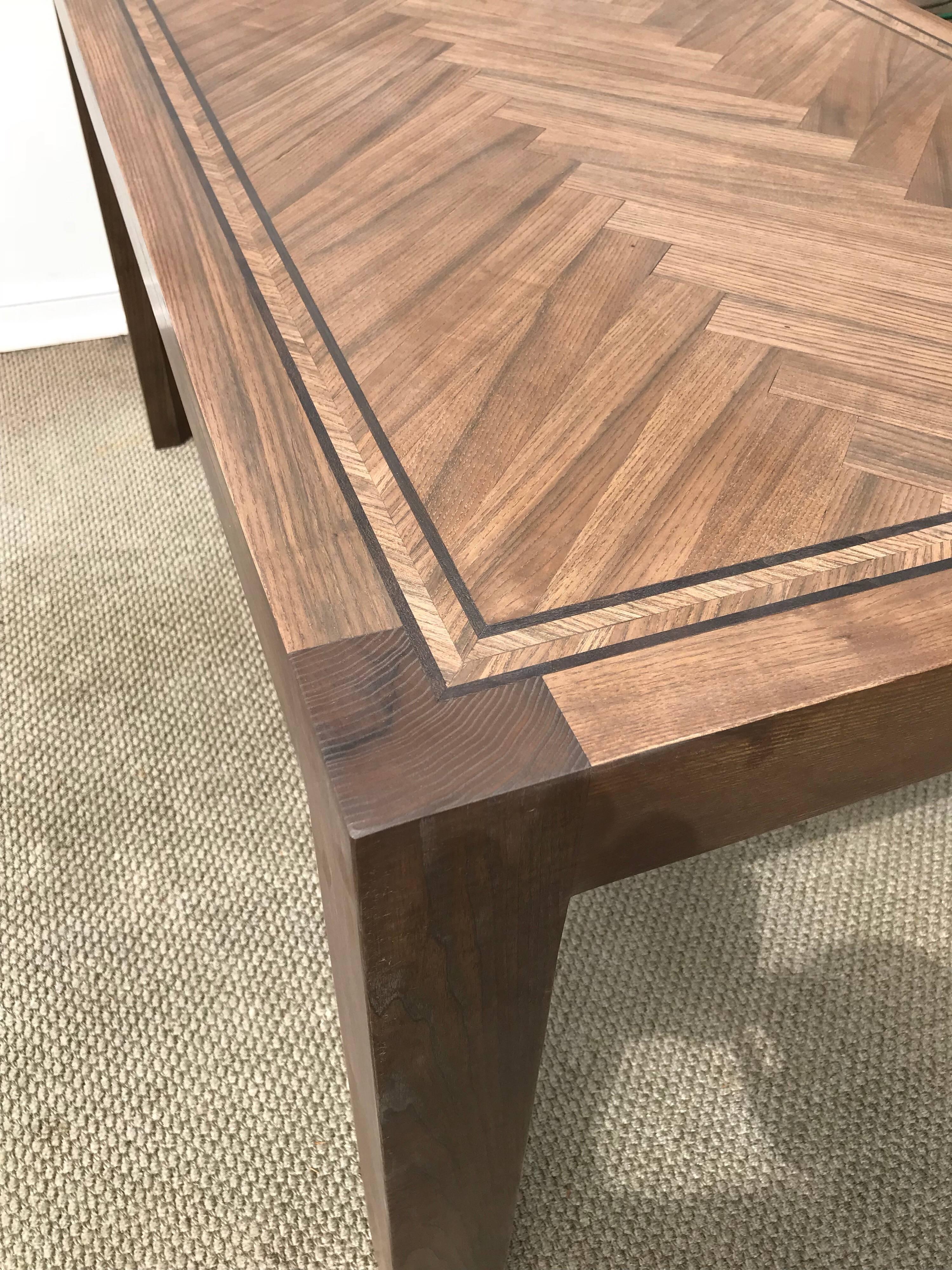 American Parsons Style Dining Table of Oak For Sale