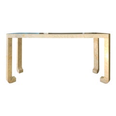 Parsons Style Faux Marble Console, circa 1960s-1970s