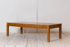 Parsons Style Italian Burled Wood Rectangular Coffee Table