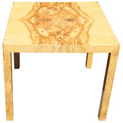 Parsons-Style Olive Burl Side Table by Edward Wormley for Dunbar