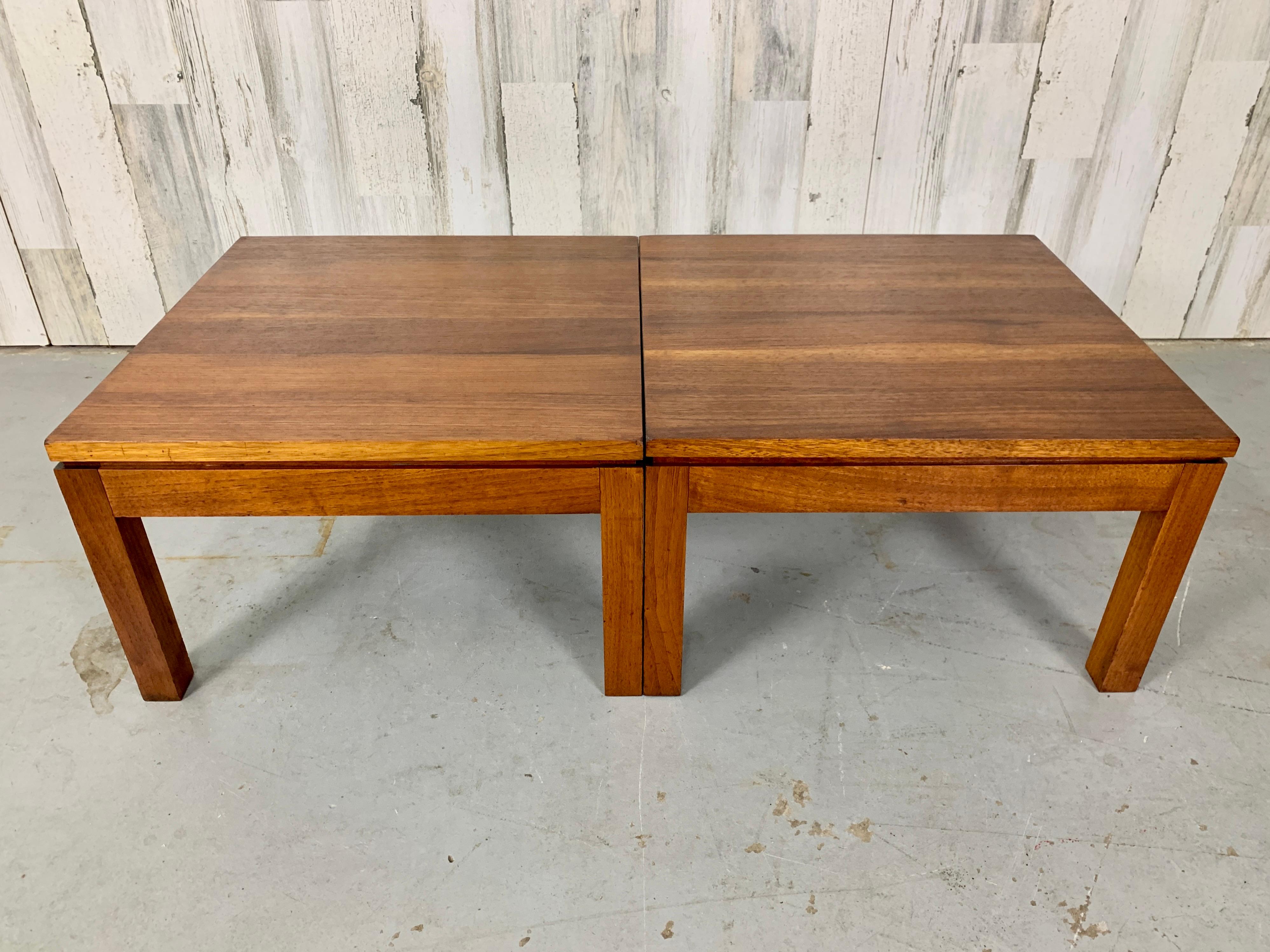 Parsons Style Walnut Low End Tables  6