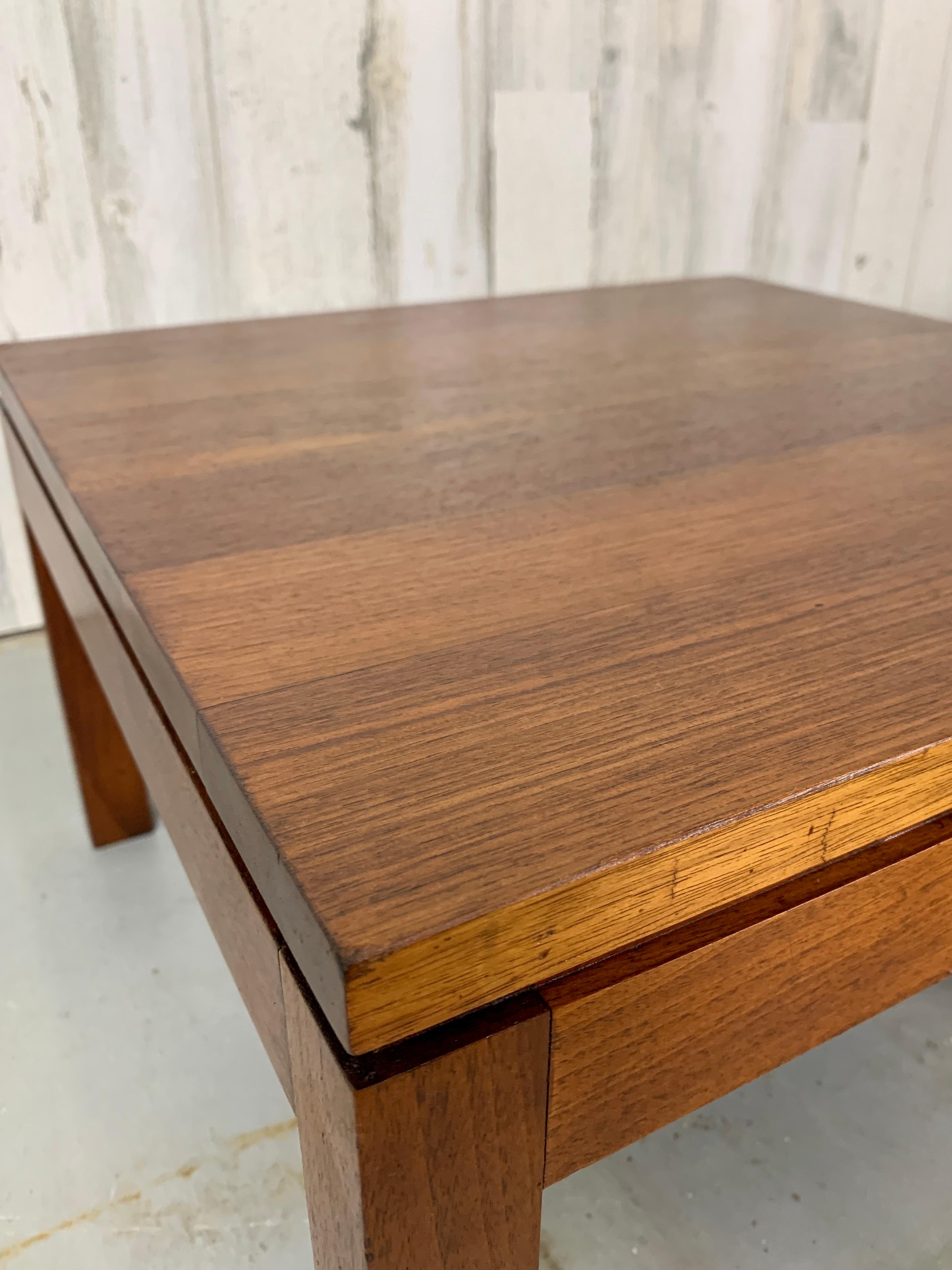Parsons Style Walnut Low End Tables  2