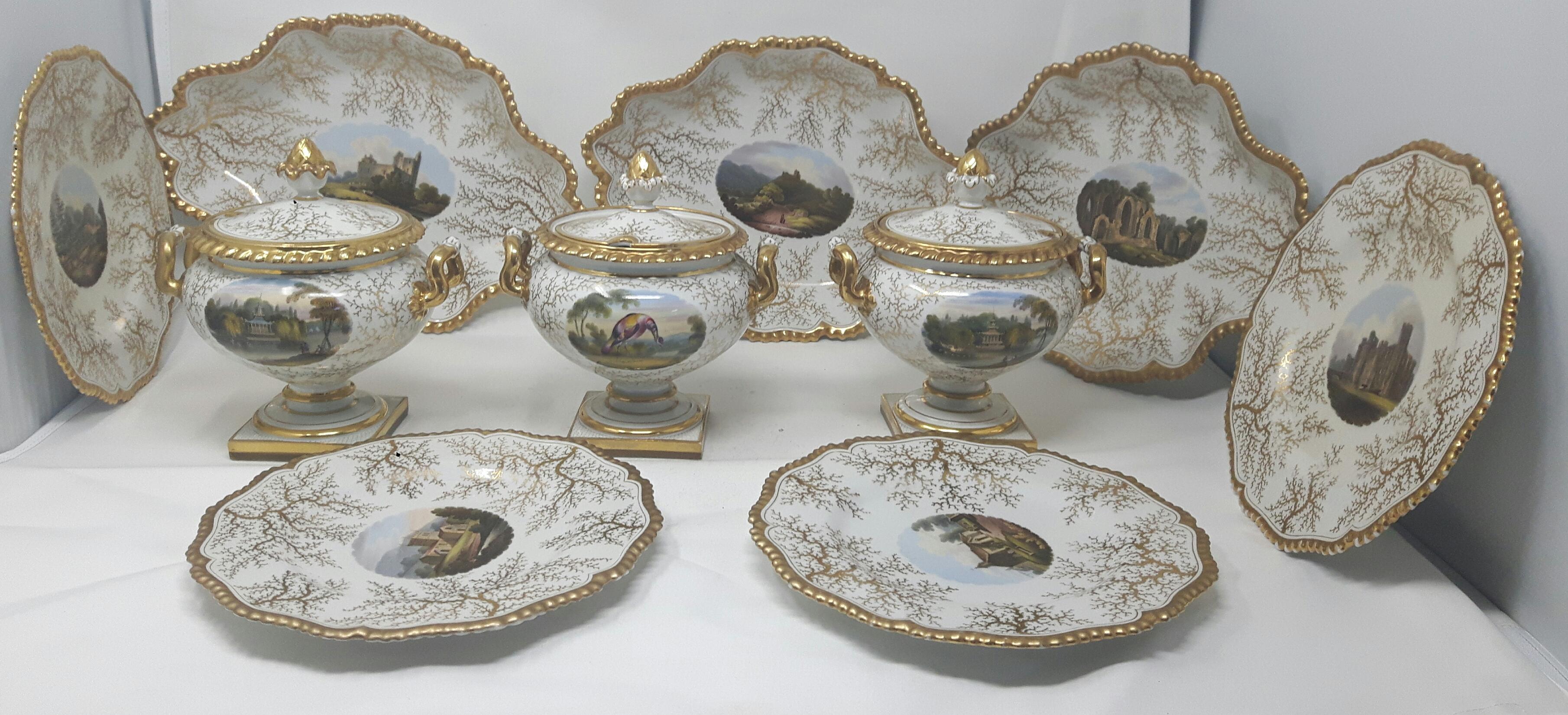 English Part Dessert Service by Worcester, circa 1820 For Sale