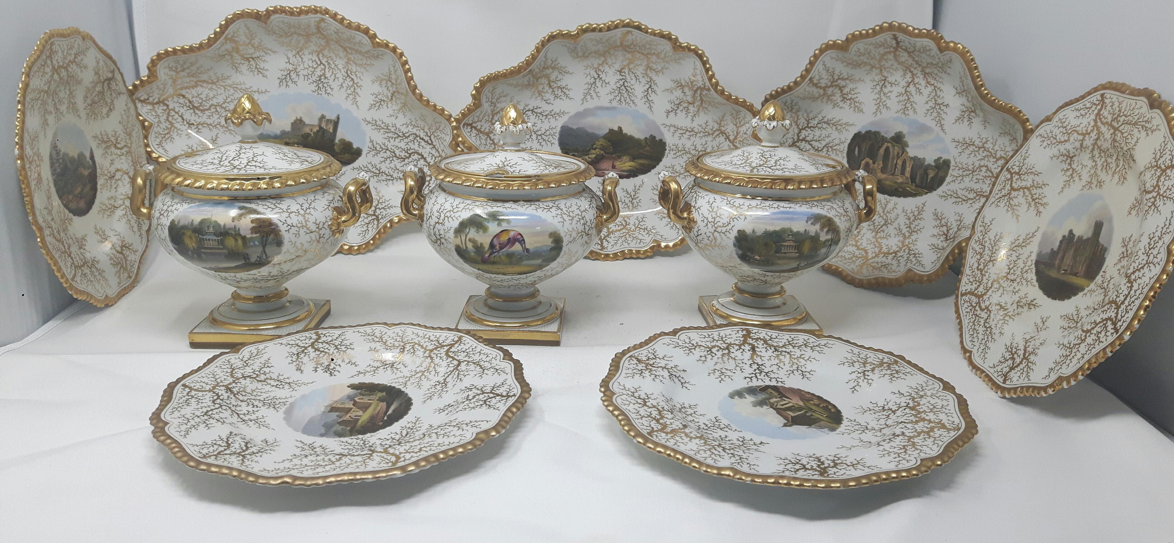 Servicio de postres de Worcester, hacia 1820 Glaseado en venta