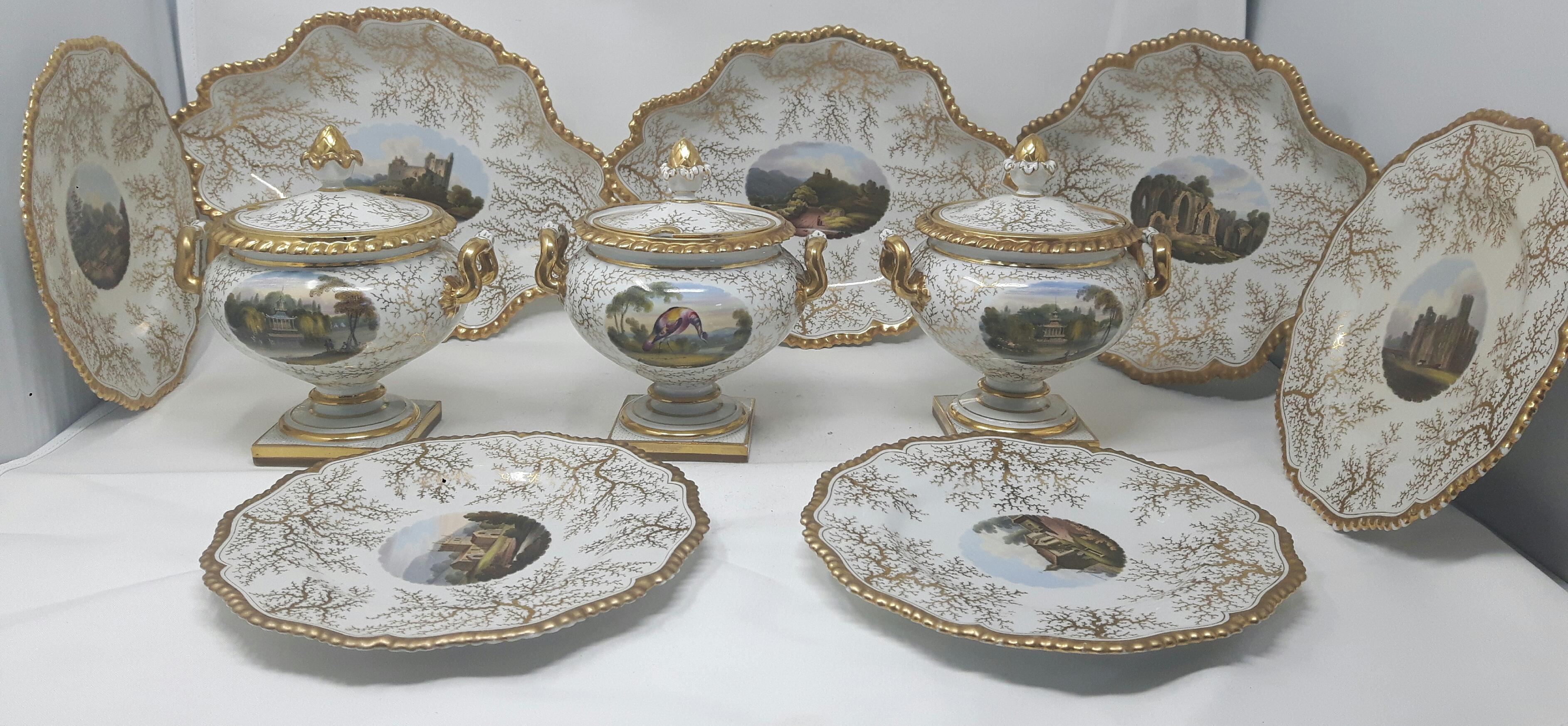 Vernissé Part One Dessert Service by Worcester, circa 1820 en vente