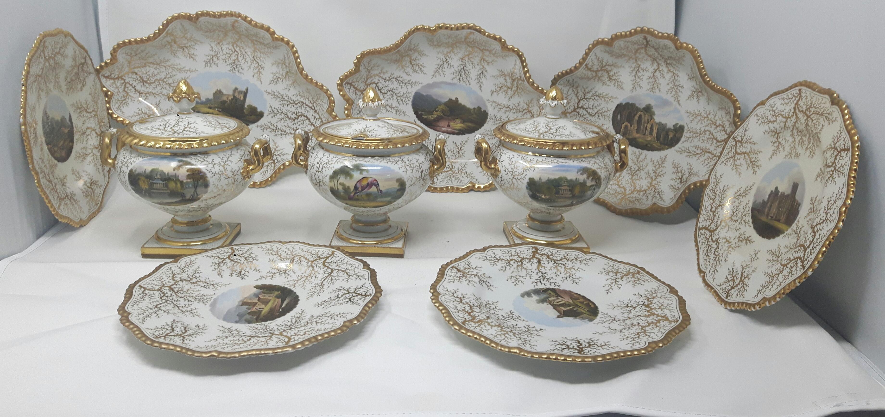 Part Dessert Service von Worcester, um 1820 (19. Jahrhundert) im Angebot