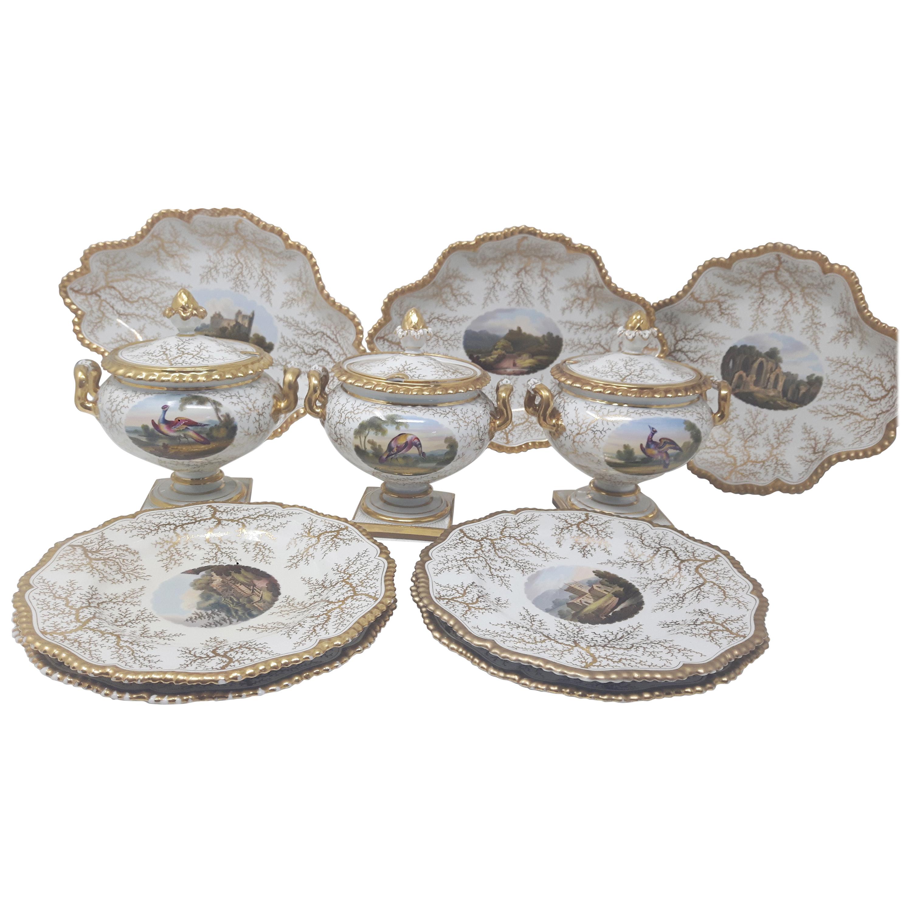 Part Dessert Service by Worcester, circa 1820 For Sale