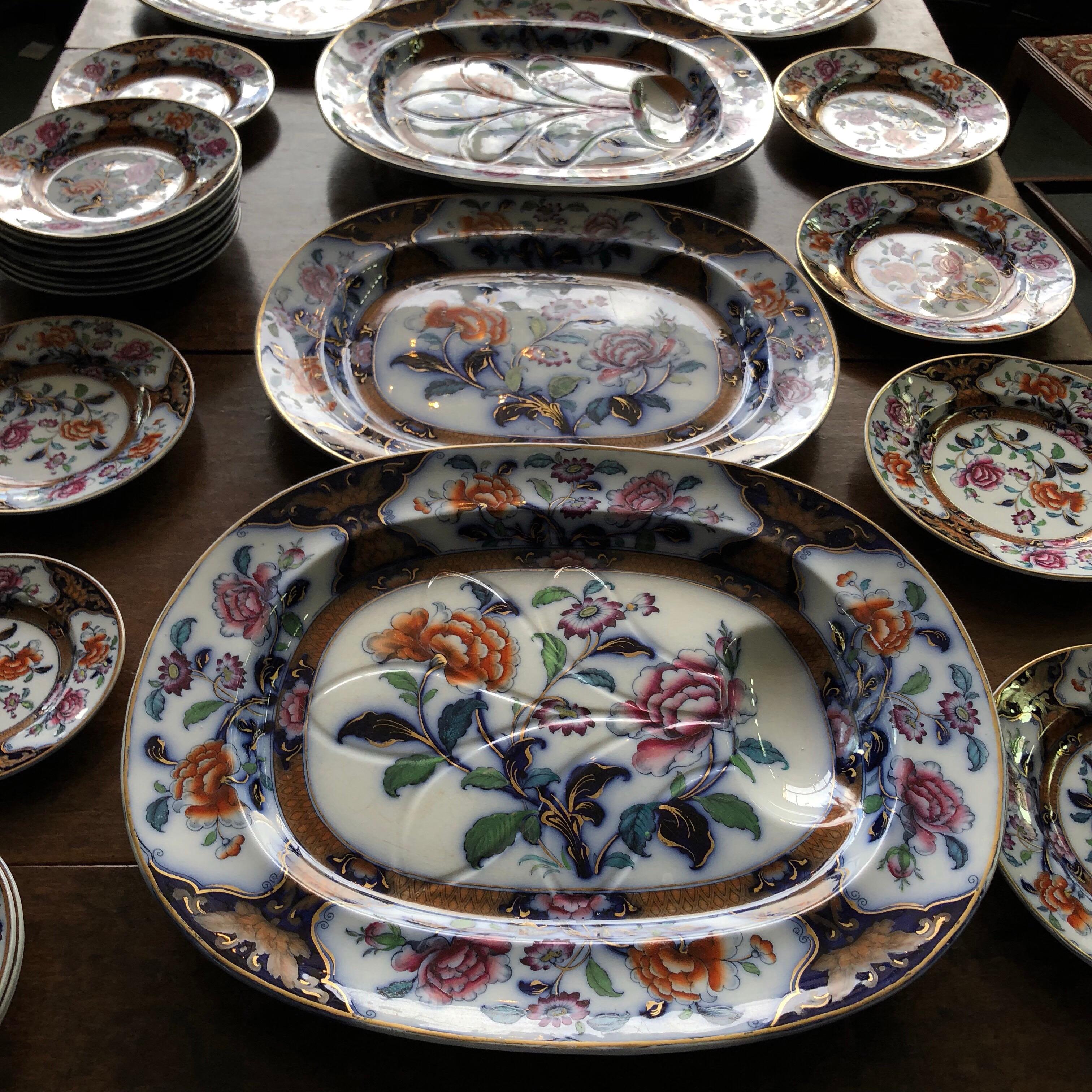 Glazed Part Ironstone Service in the ‘Eugenie’ Pattern, ‘Pearl’ Pottery, circa 1850 For Sale