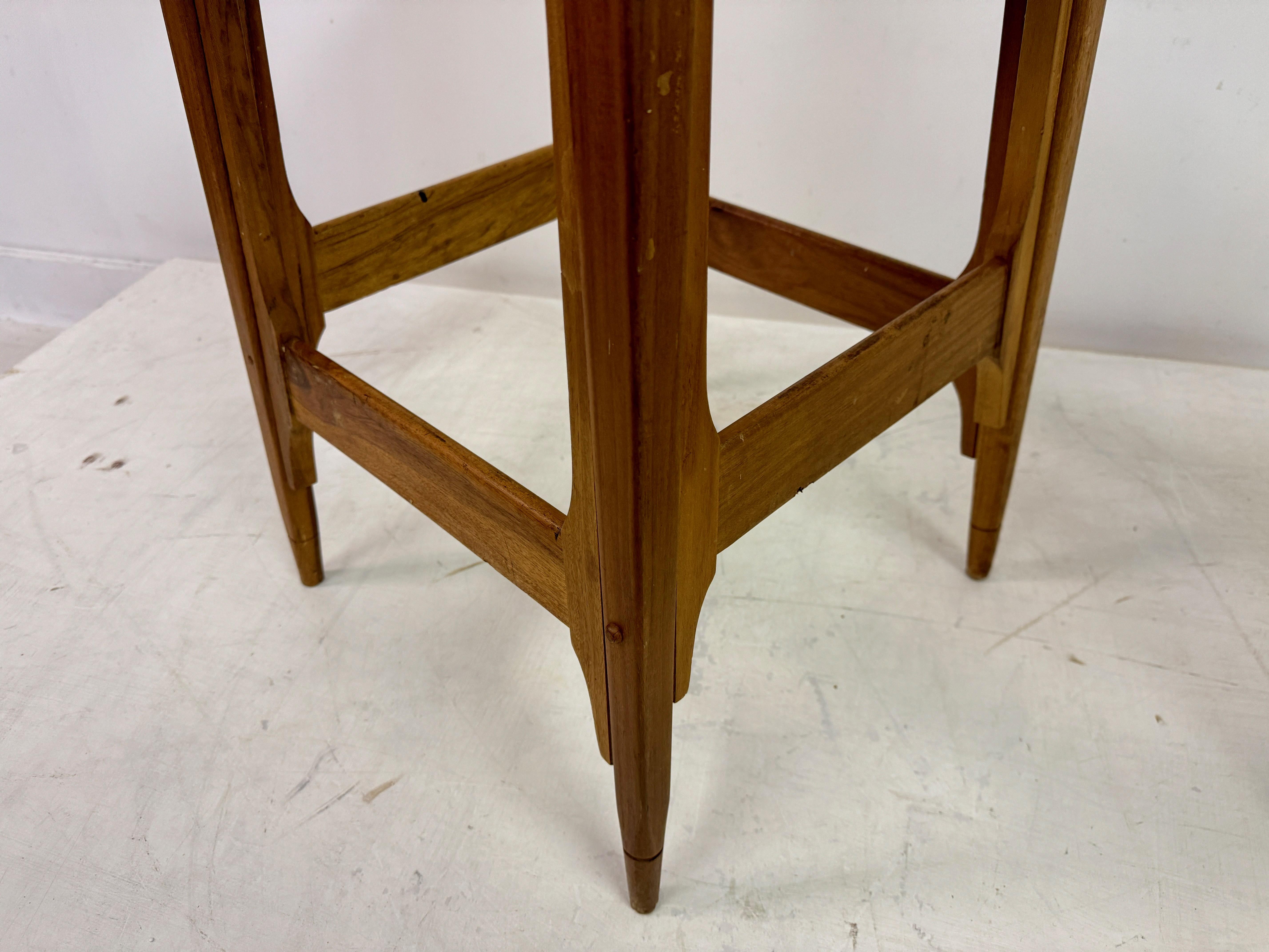 Part of Mid-Century Wood High Stools by Werner Biermann for Arte Sano For Sale 3