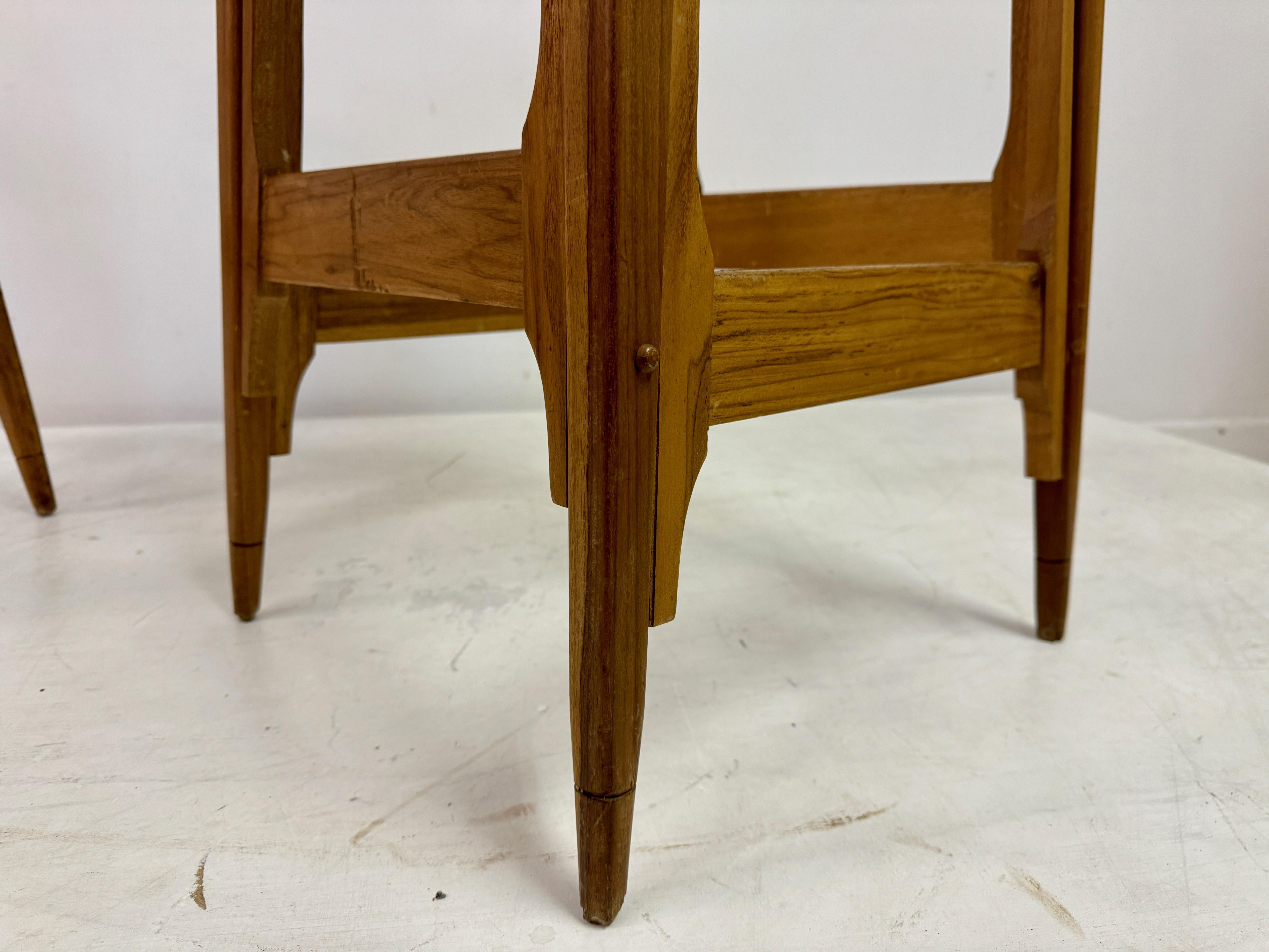 Part of Mid-Century Wood High Stools by Werner Biermann for Arte Sano For Sale 1