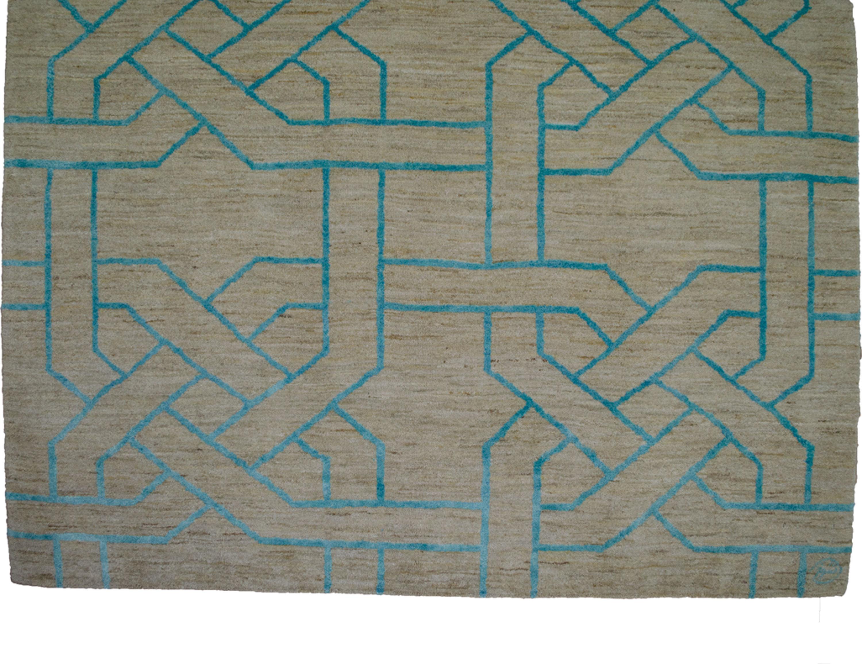 Reticolo-Teppich aus Seide in Teil 200x150cm im Zustand „Neu“ im Angebot in Henley-on-Thames, Oxfordshire