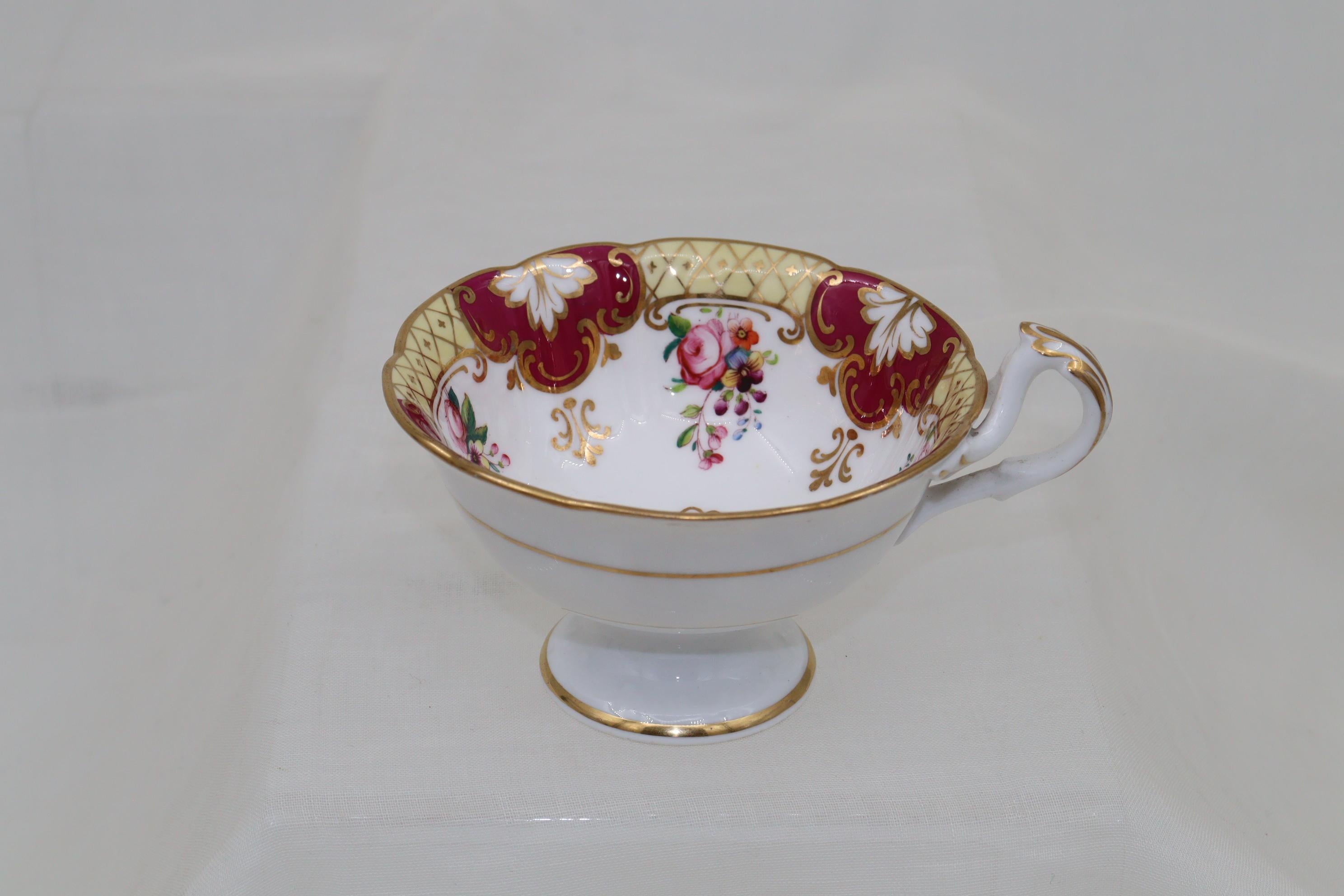 Porcelain Part tea set by John Ridgway c 1850 For Sale
