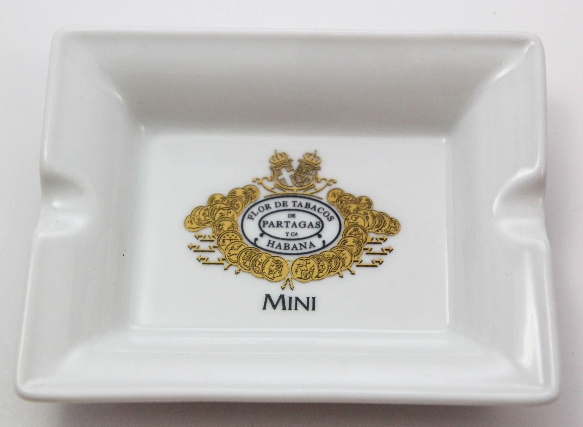 American Partagás Porcelain Cigar Ashtray Dish Collectible 1960s For Sale