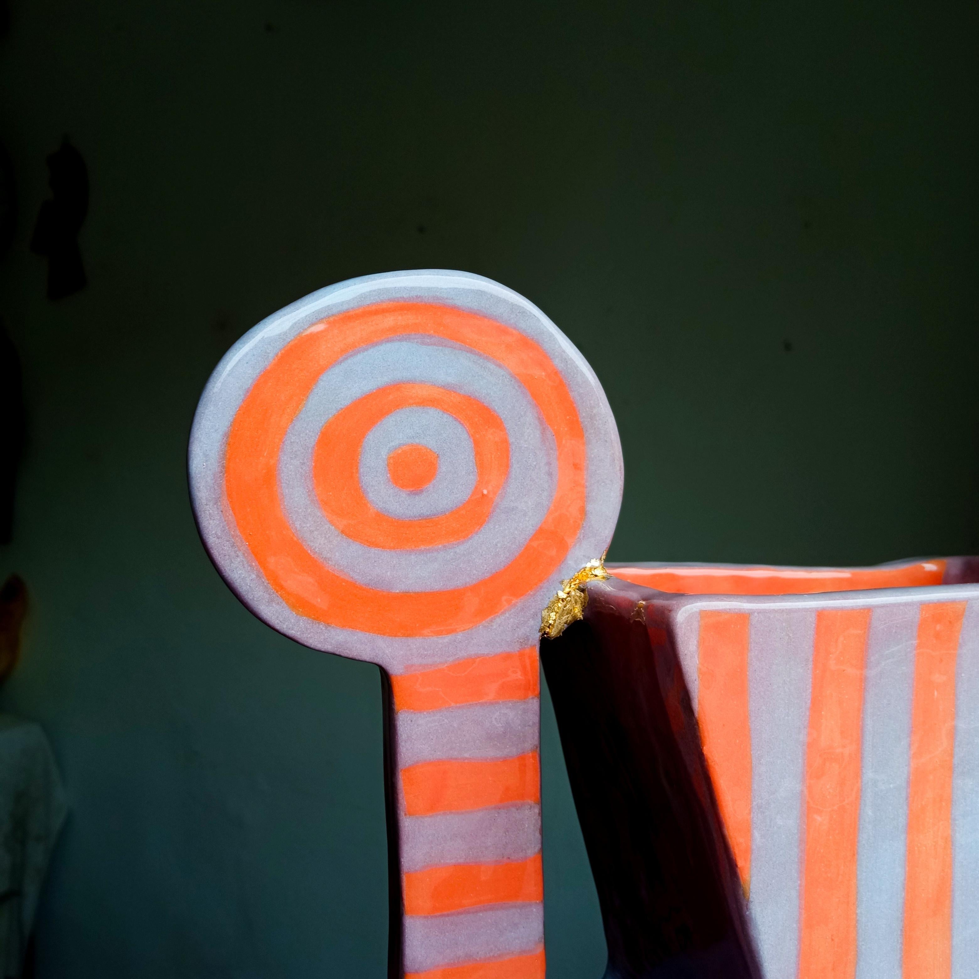 Modern PARTENOPE  - Terracotta Vase - XXI Century - by Chiara Berta Artist For Sale