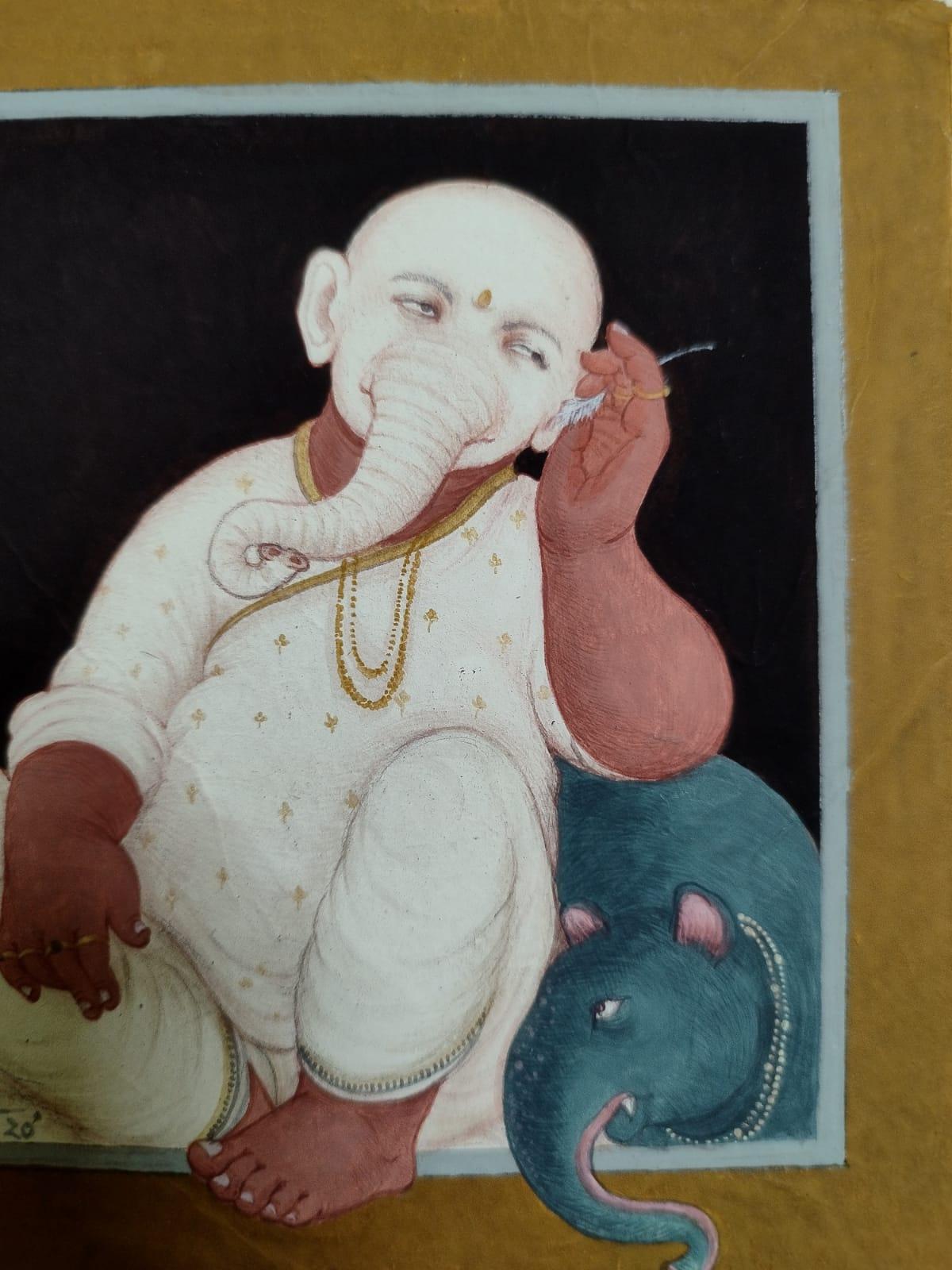 Ganesha in Deferent Mode #3 - Painting by Partha Mondal