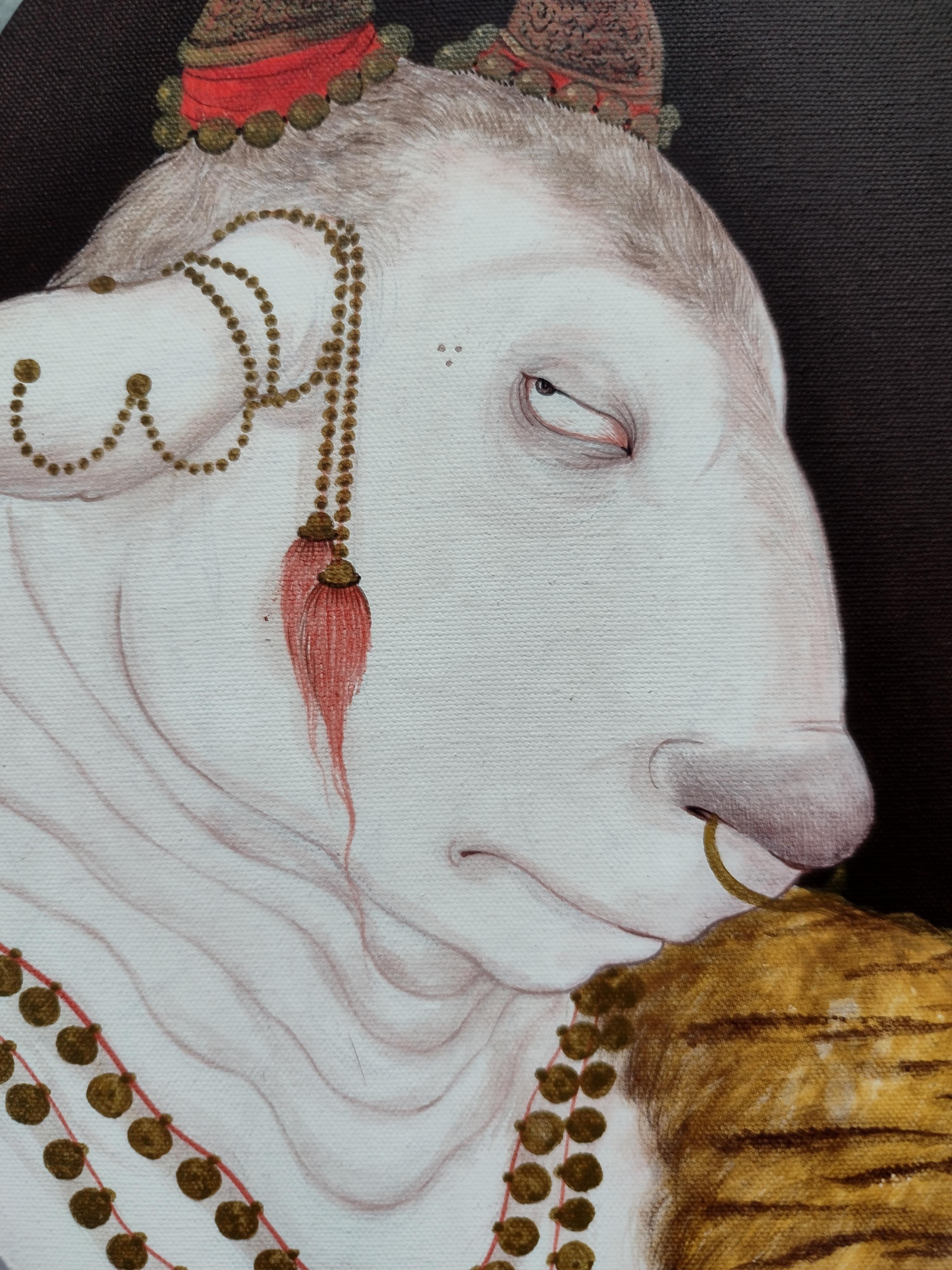 Nandi #1 - Contemporary Painting by Partha Mondal