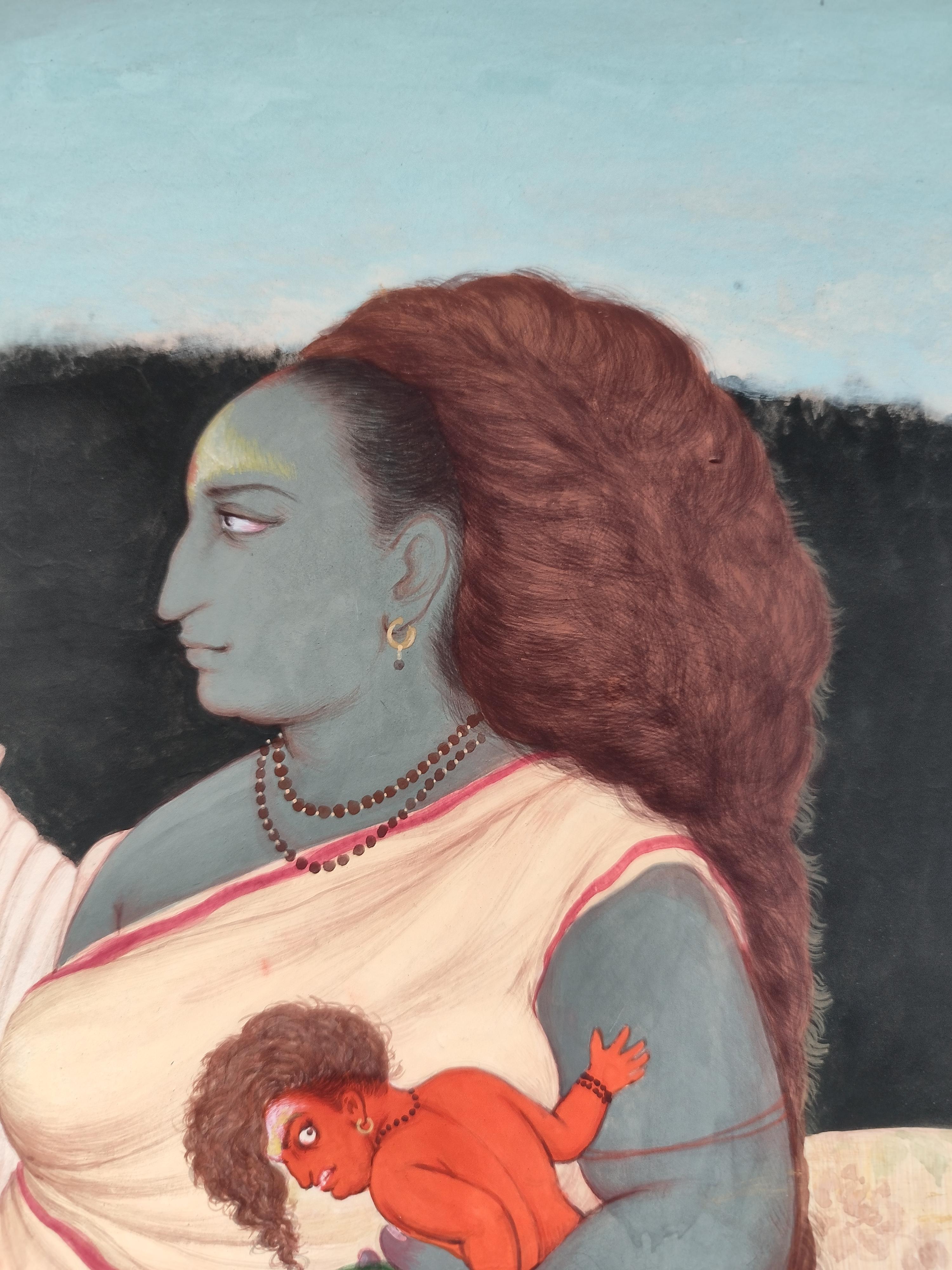 The cosmic Mother (Tara devi)  - Painting by Partha Mondal