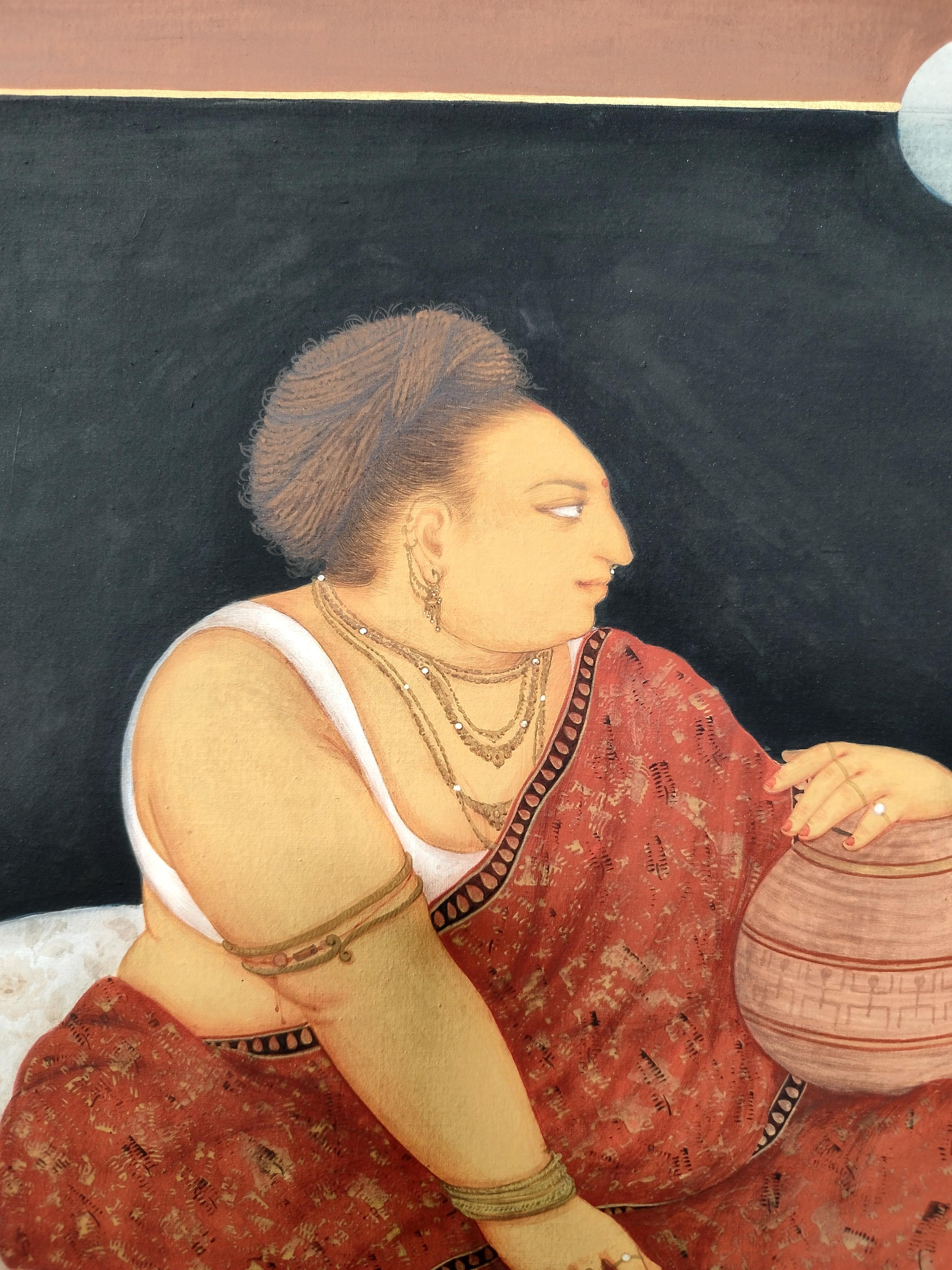 The Lover(Laxmi) - Painting by Partha Mondal