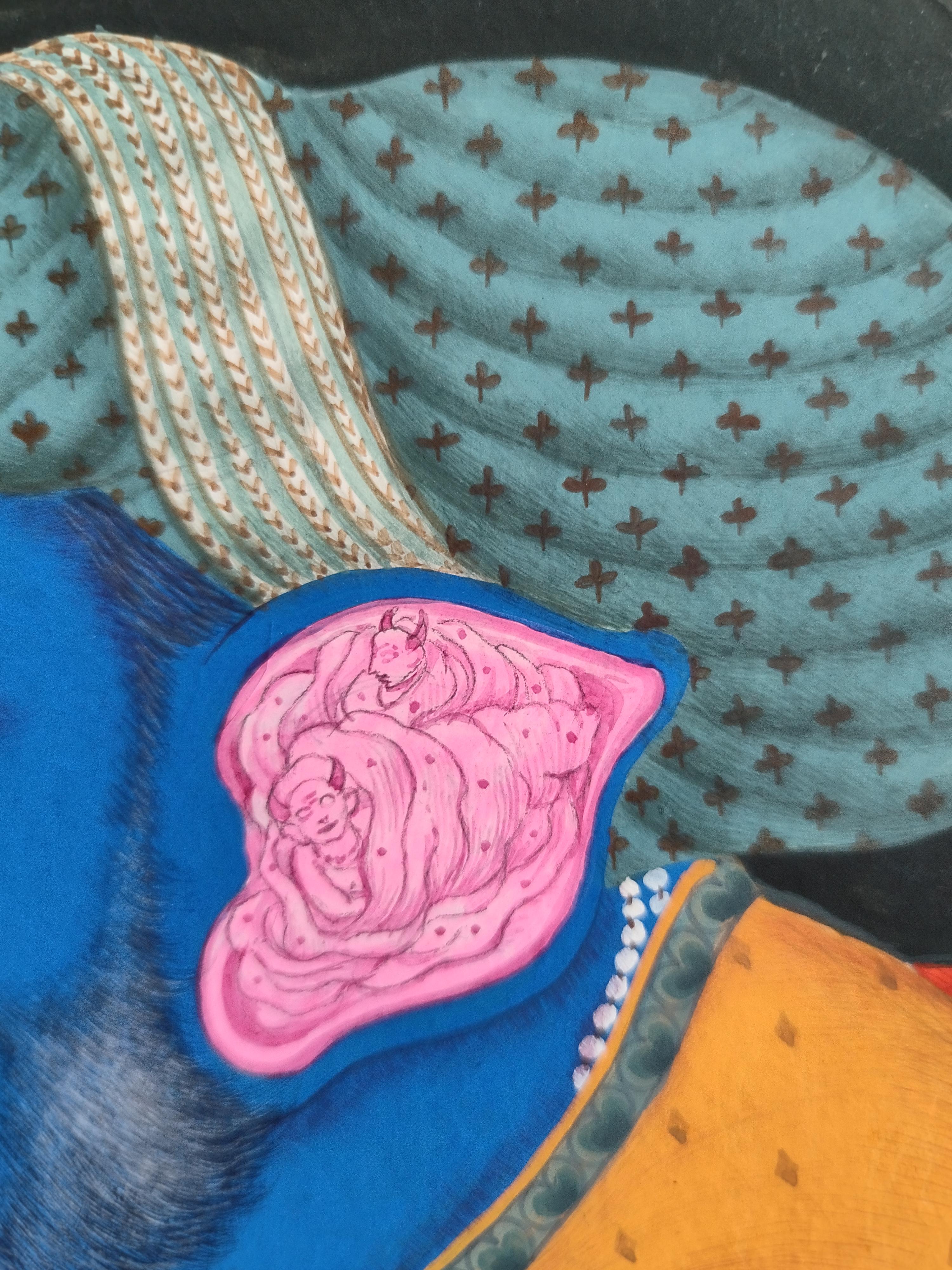 The Throne of The Incarnation - Painting by Partha Mondal