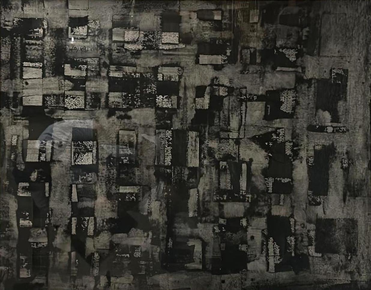 Ohne Titel, Acryl auf Papier, Abstrakt, Schwarze Farbe, Zeitgenössische Kunst "Auf Lager"