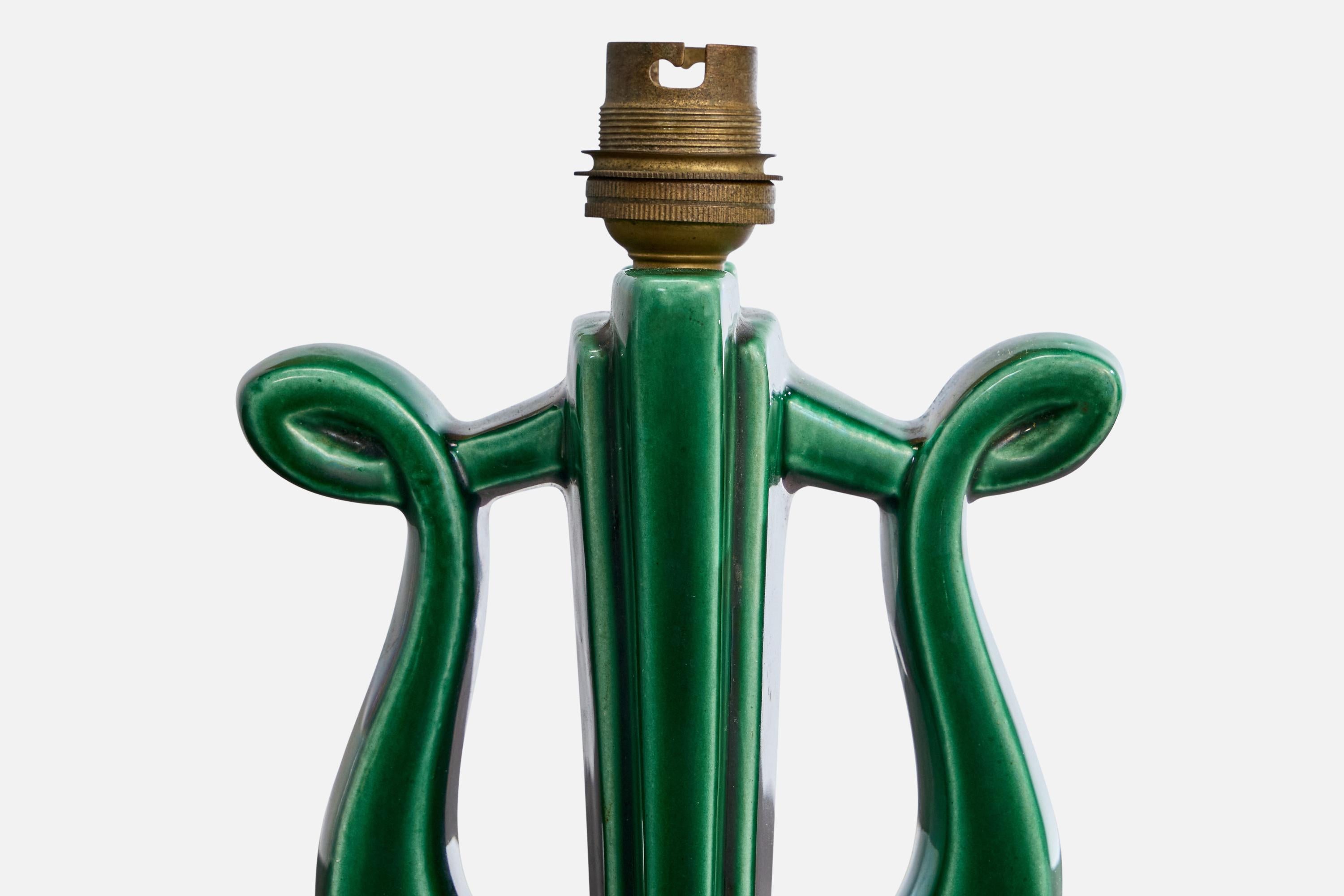 Parthenay, Tischlampe, Keramik, Frankreich, 1950er Jahre (Mitte des 20. Jahrhunderts) im Angebot