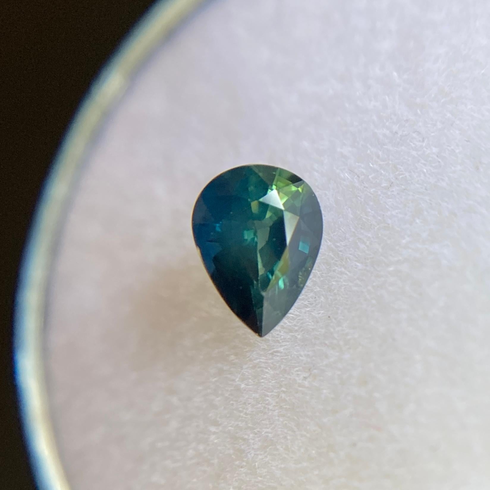 Natural Greenish Yellow Blue Parti-Colour Sapphire Gemstone.

0.75 Carat with a beautiful and unique greenish yellow blue colour and very good clarity, a clean stone with only some small natural inclusions visible when looking closely.

Also has an