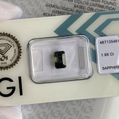Parti Colour Sapphire 1.98ct Untreated Green Blue Yellow Emerald Cut Certified