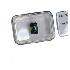 Parti Colour Sapphire 1.98ct Untreated Green Blue Yellow Emerald Cut Certified