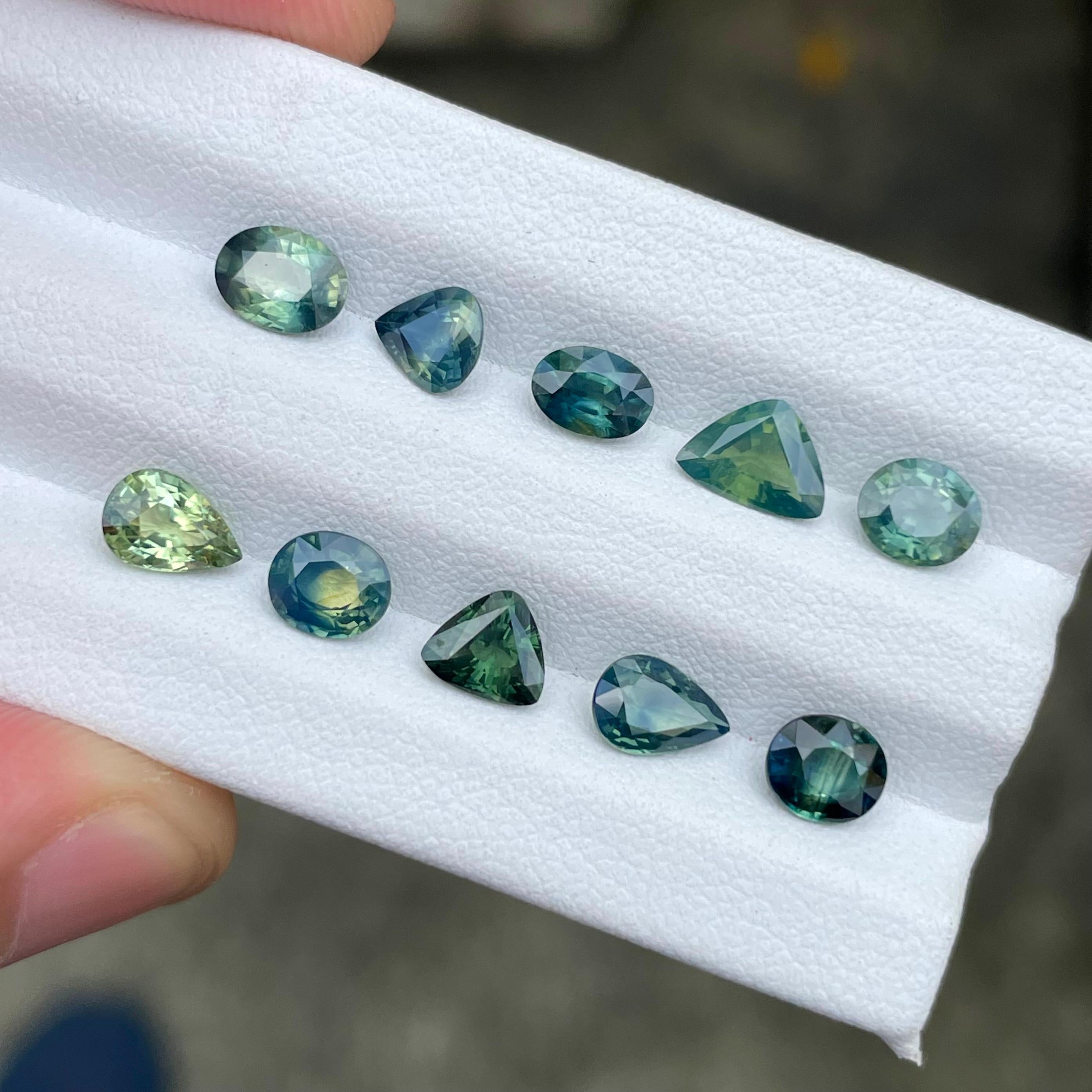 Modern Parti Sapphire 7.30 carats 10 Pieces Natural Gemstones Lot from Madagascar
