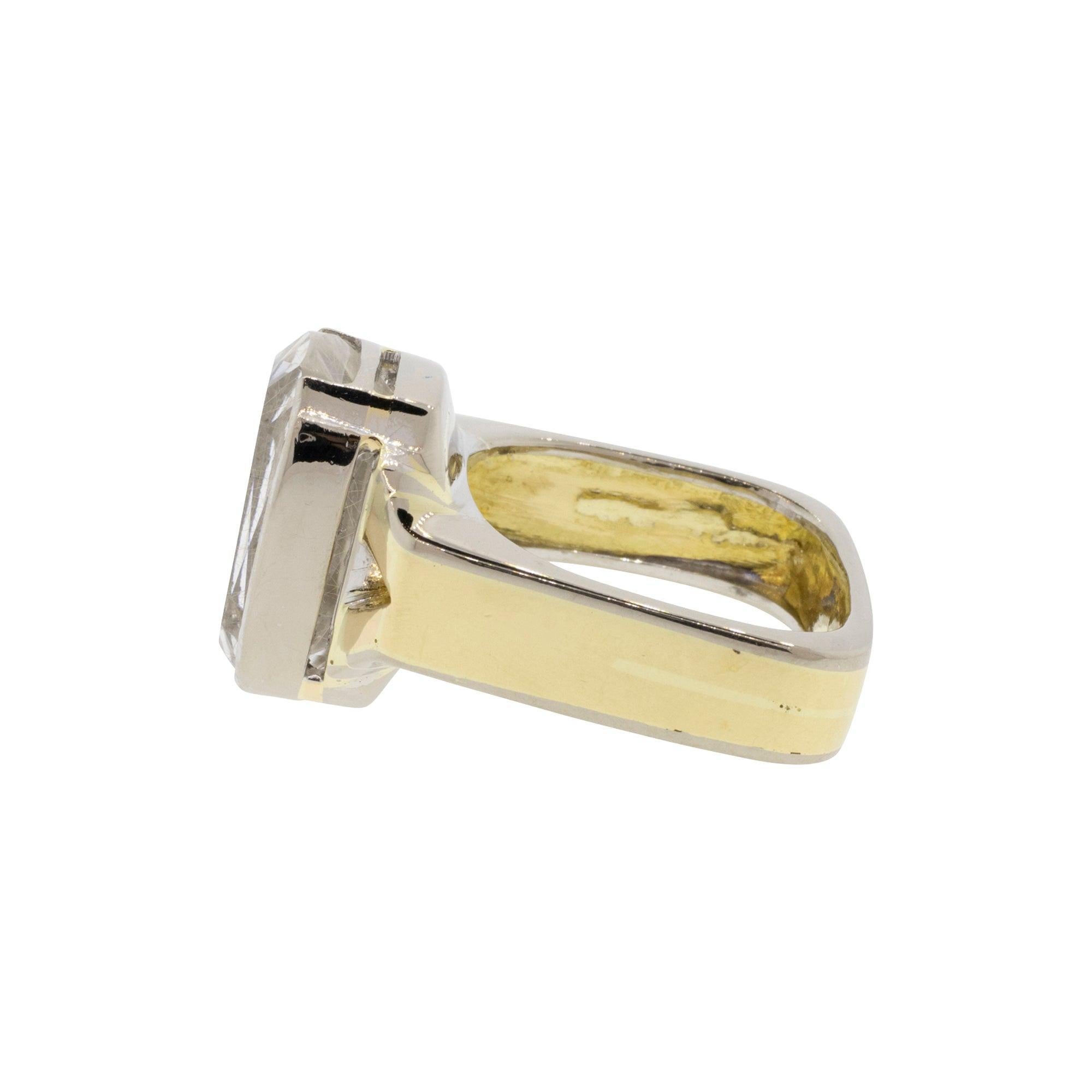 Partial-bezel Rutilated Quartz Ring - image 5