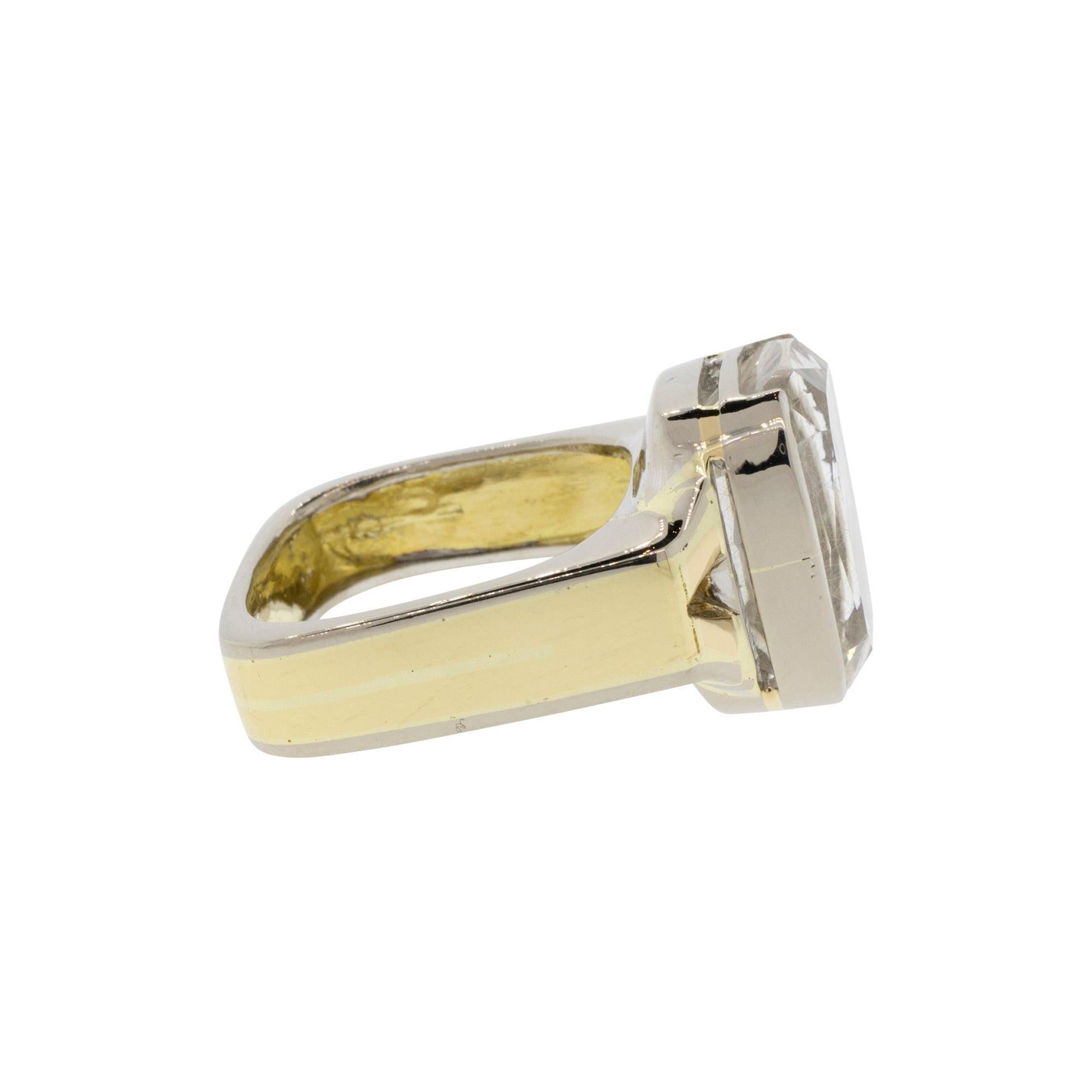 Partial-bezel Rutilated Quartz Ring - image 6