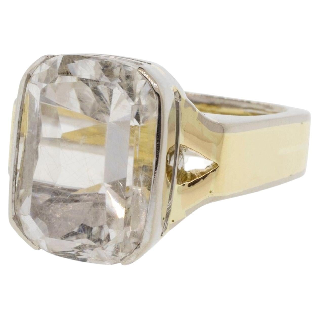 Partial-bezel Rutilated Quartz Ring - image 1