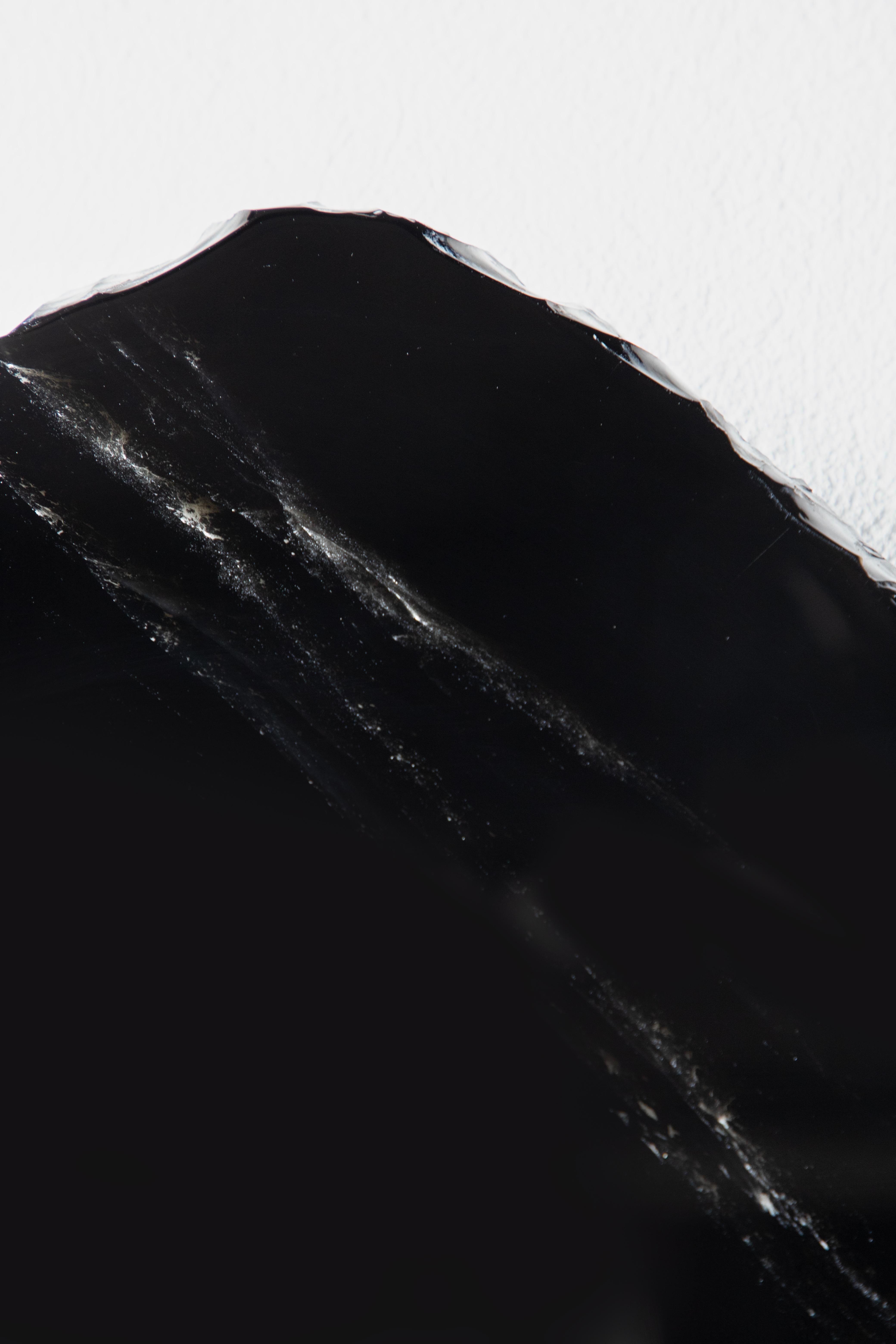 Hand-Crafted Partial Eclipse - Sten Studio - Handcrafted obsidian mirror For Sale