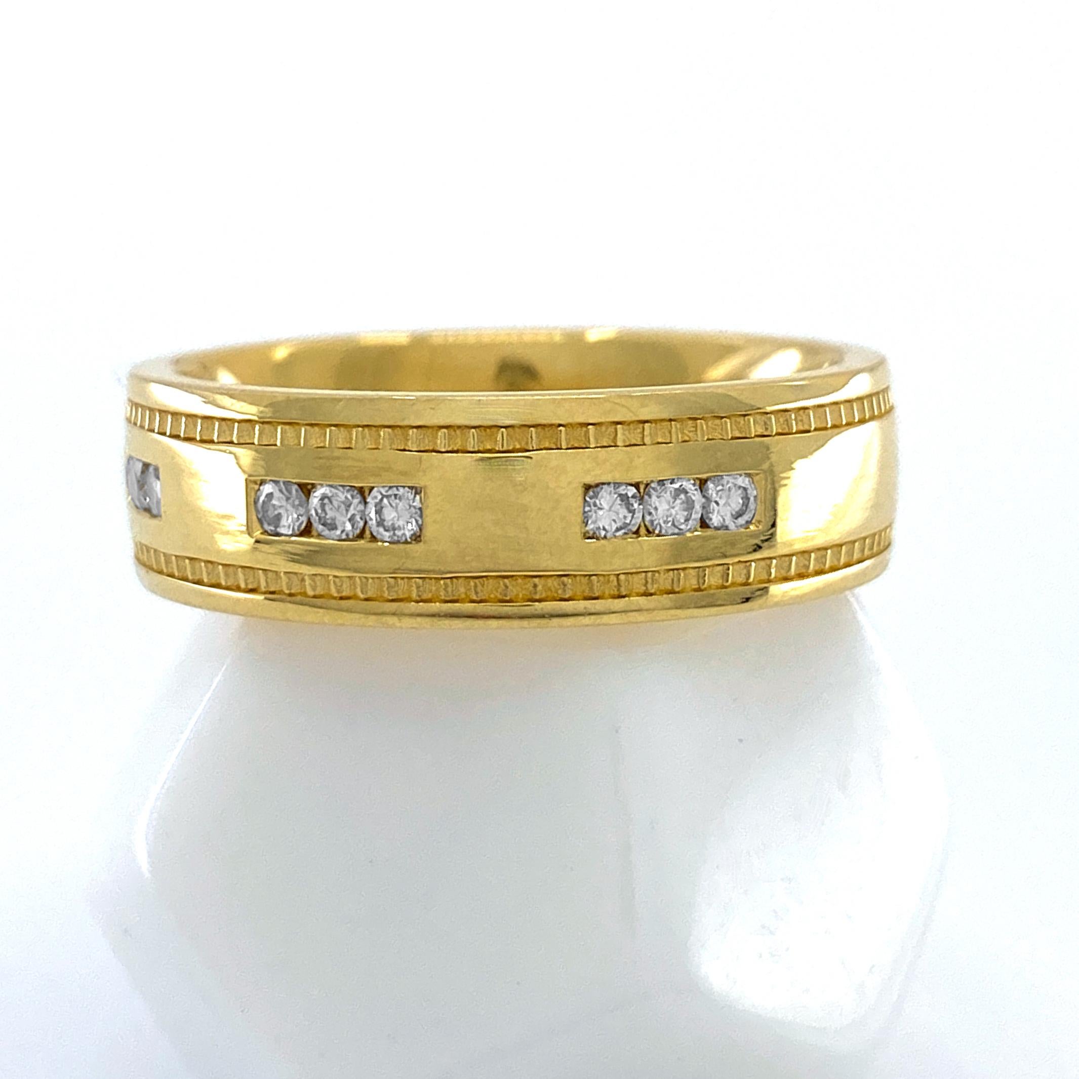 „Partial Hopper“ Herren-Hochzeitsring aus 18 Karat Gelbgold mit 0,32 Karat Diamant im Angebot 4